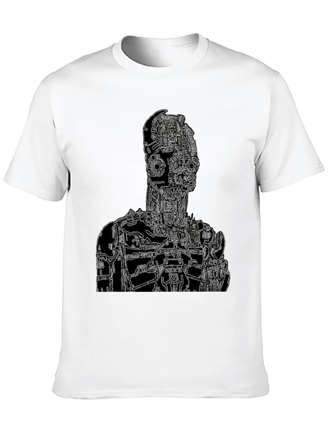Robot Sketch Essential Unisex Summer Tee – Soft Cotton Casual Fit