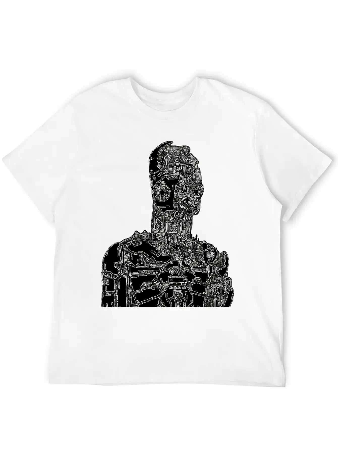Robot Sketch Essential Unisex Summer Tee – Soft Cotton Casual Fit