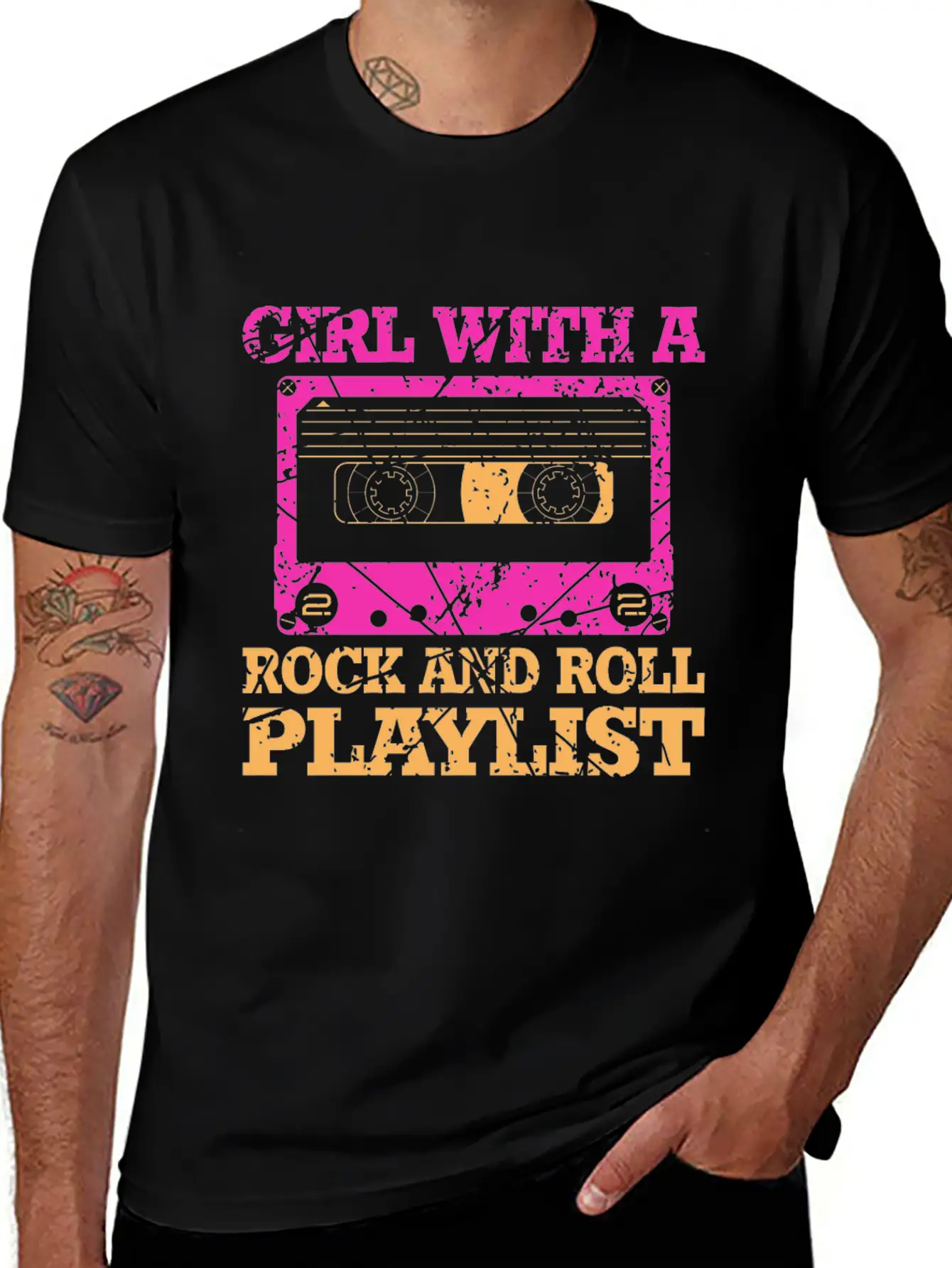 Rock And Roll Girl Playlist Stylish Everyday T-Shirt – Unisex Basic Cotton Tee