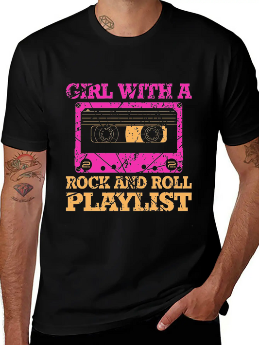 Rock And Roll Girl Playlist Stylish Everyday T-Shirt – Unisex Basic Cotton Tee