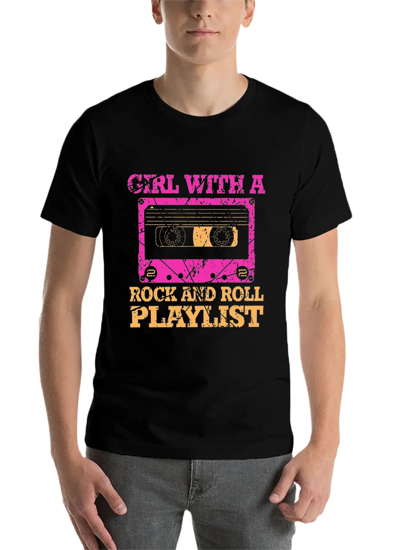 Rock And Roll Girl Playlist Stylish Everyday T-Shirt – Unisex Basic Cotton Tee
