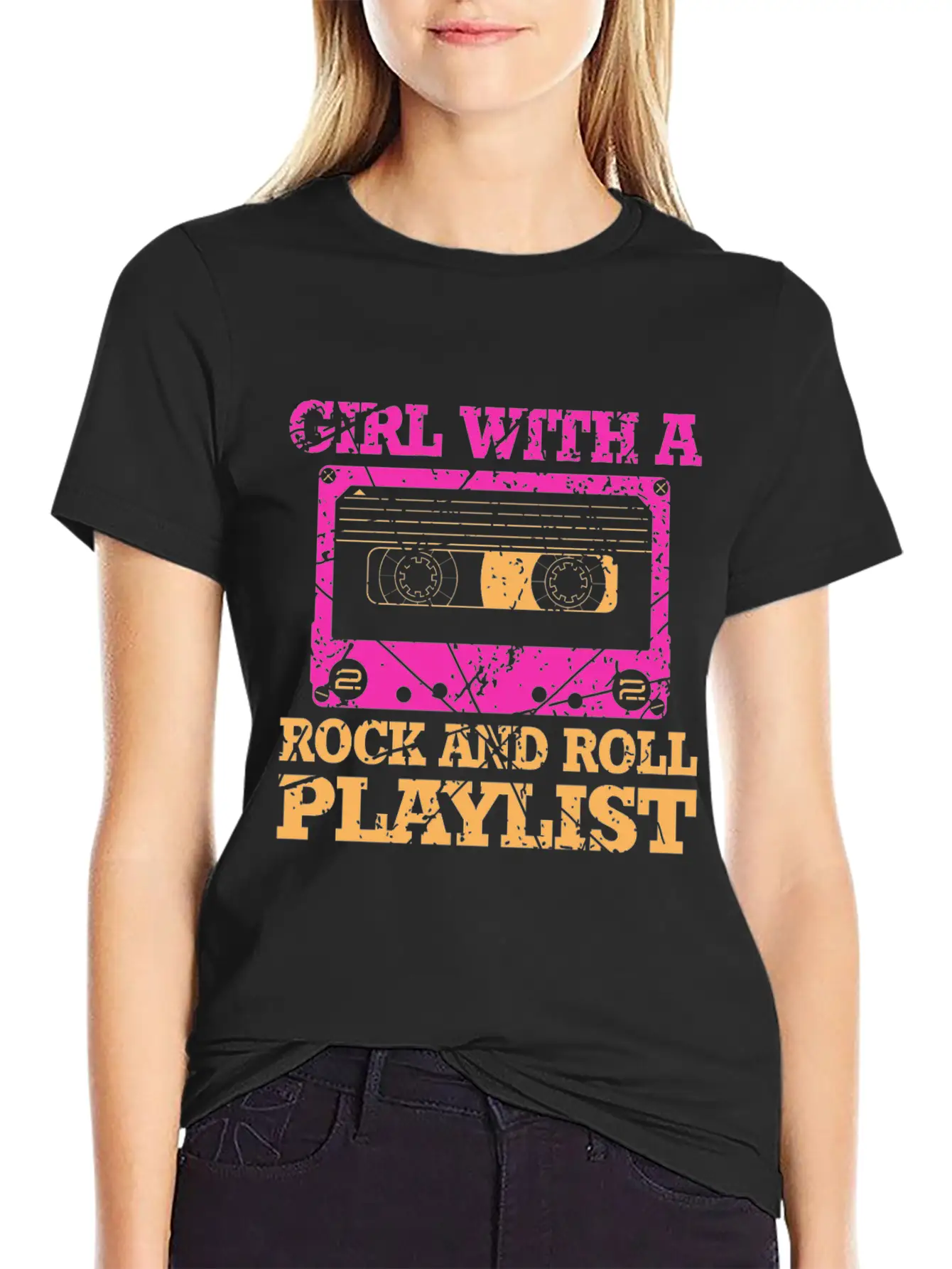 Rock And Roll Girl Playlist Stylish Everyday T-Shirt – Unisex Basic Cotton Tee