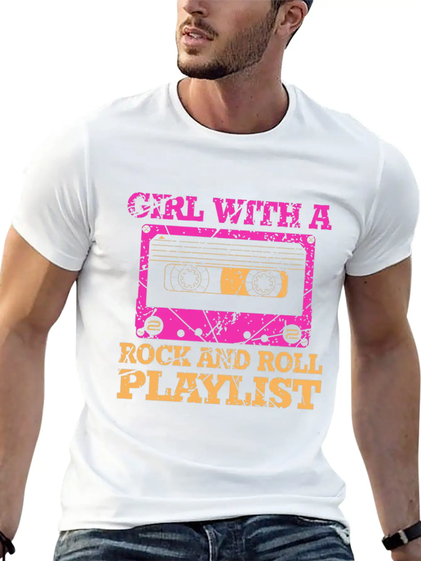 Rock And Roll Girl Playlist Stylish Everyday T-Shirt – Unisex Basic Cotton Tee