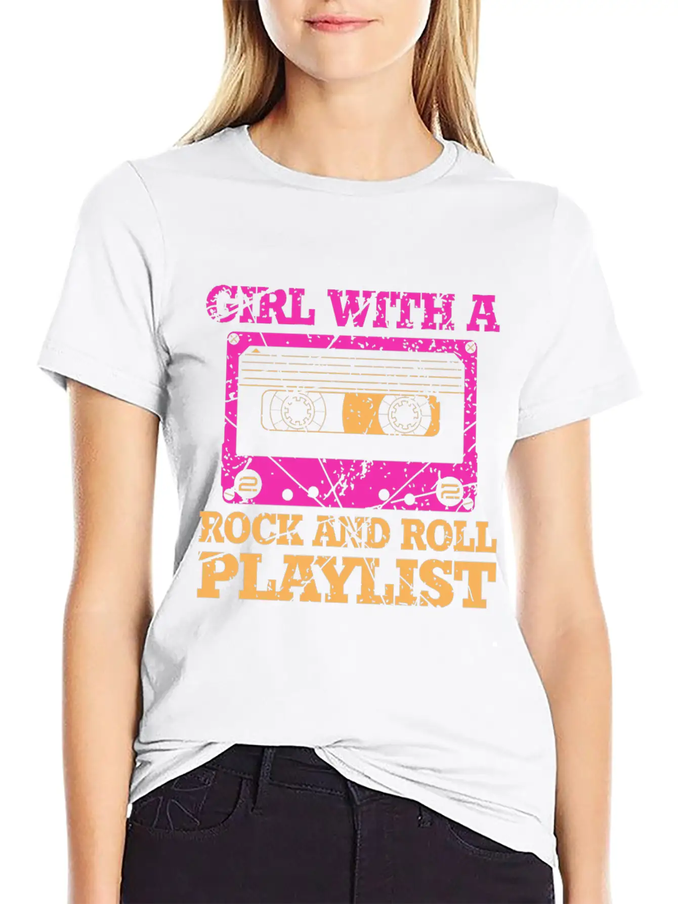 Rock And Roll Girl Playlist Stylish Everyday T-Shirt – Unisex Basic Cotton Tee