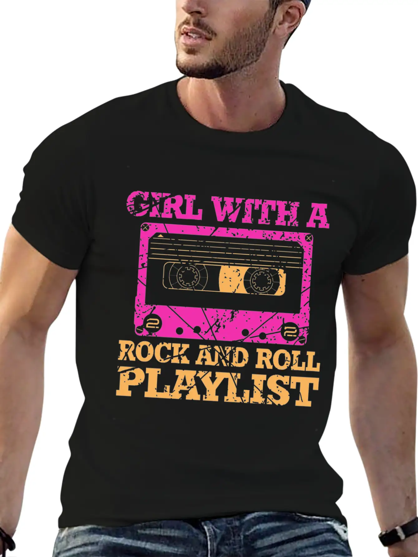 Rock And Roll Girl Playlist Stylish Everyday T-Shirt – Unisex Basic Cotton Tee