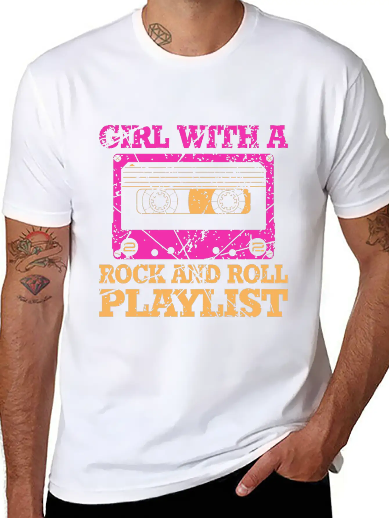 Rock And Roll Girl Playlist Stylish Everyday T-Shirt – Unisex Basic Cotton Tee