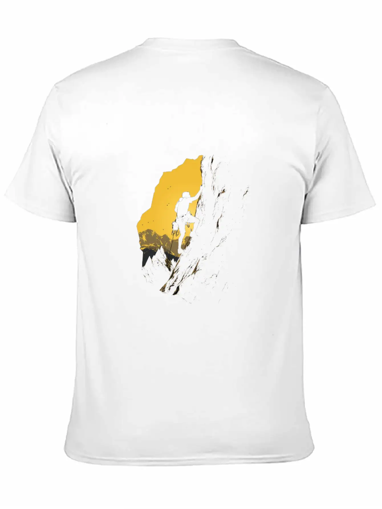 Rock Climbing Mountain Climber Silhouette Unisex Short Sleeve Soft Cotton T-Shirt – Casual Everyday Wear