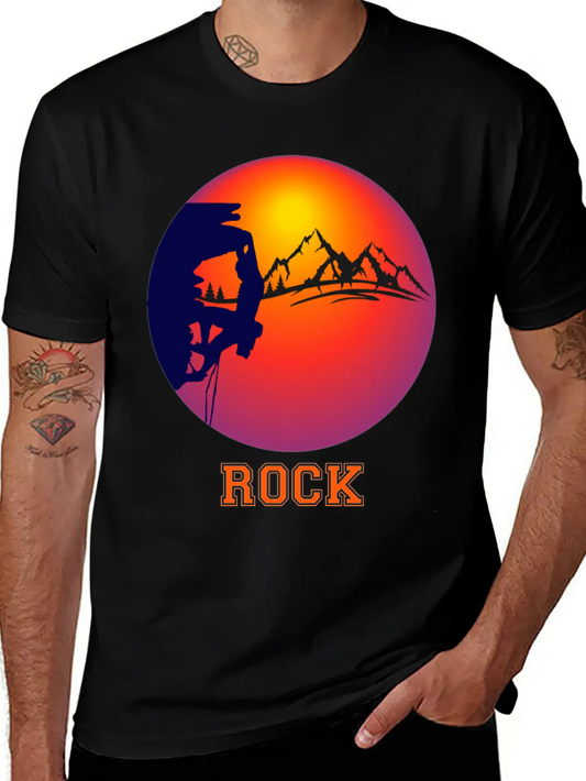 Rock Climbing, Rock Climb Basic Graphic T-Shirt – Daily Comfort In Soft Cotton