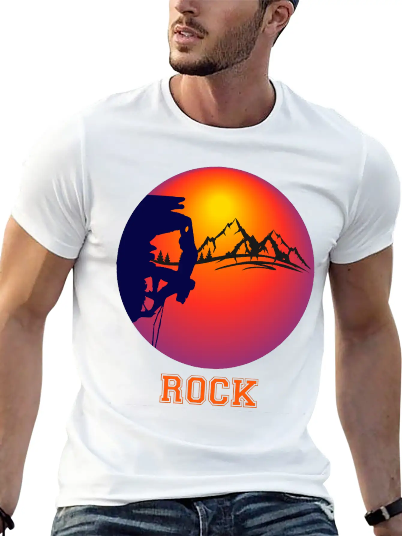 Rock Climbing, Rock Climb Basic Graphic T-Shirt – Daily Comfort In Soft Cotton