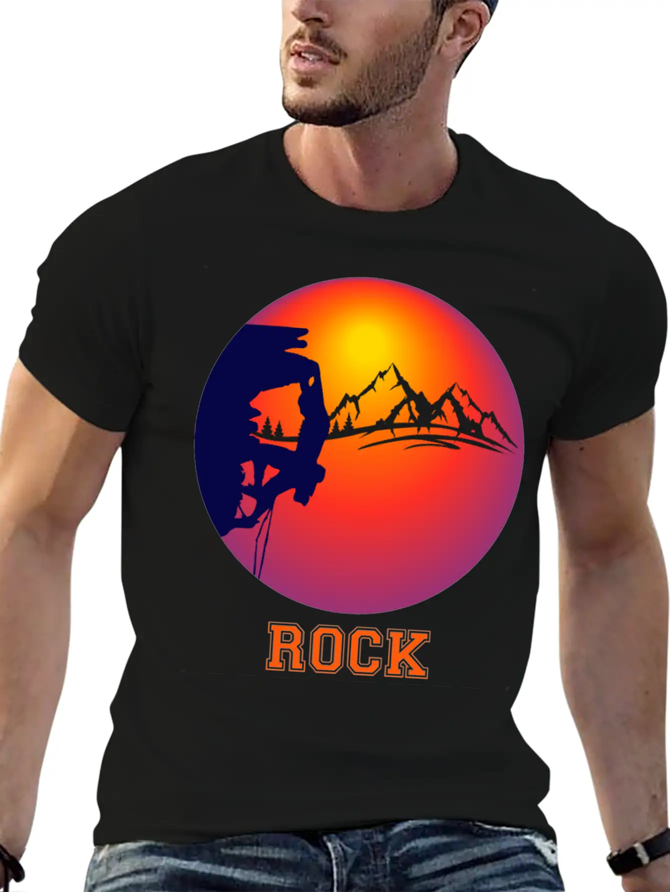 Rock Climbing, Rock Climb Basic Graphic T-Shirt – Daily Comfort In Soft Cotton