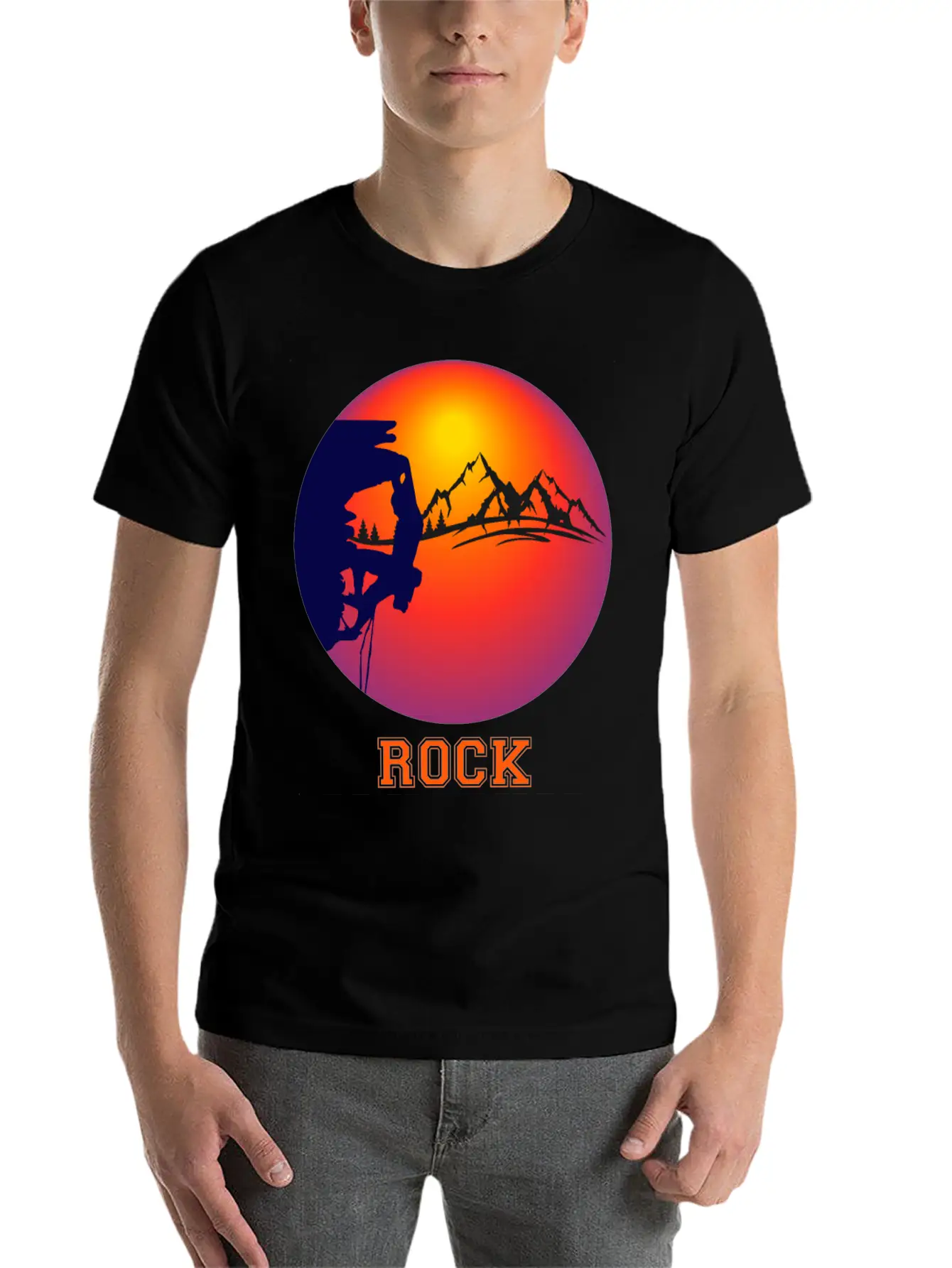 Rock Climbing, Rock Climb Basic Graphic T-Shirt – Daily Comfort In Soft Cotton