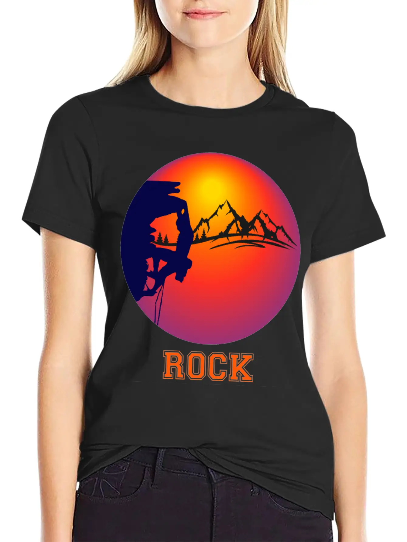 Rock Climbing, Rock Climb Basic Graphic T-Shirt – Daily Comfort In Soft Cotton