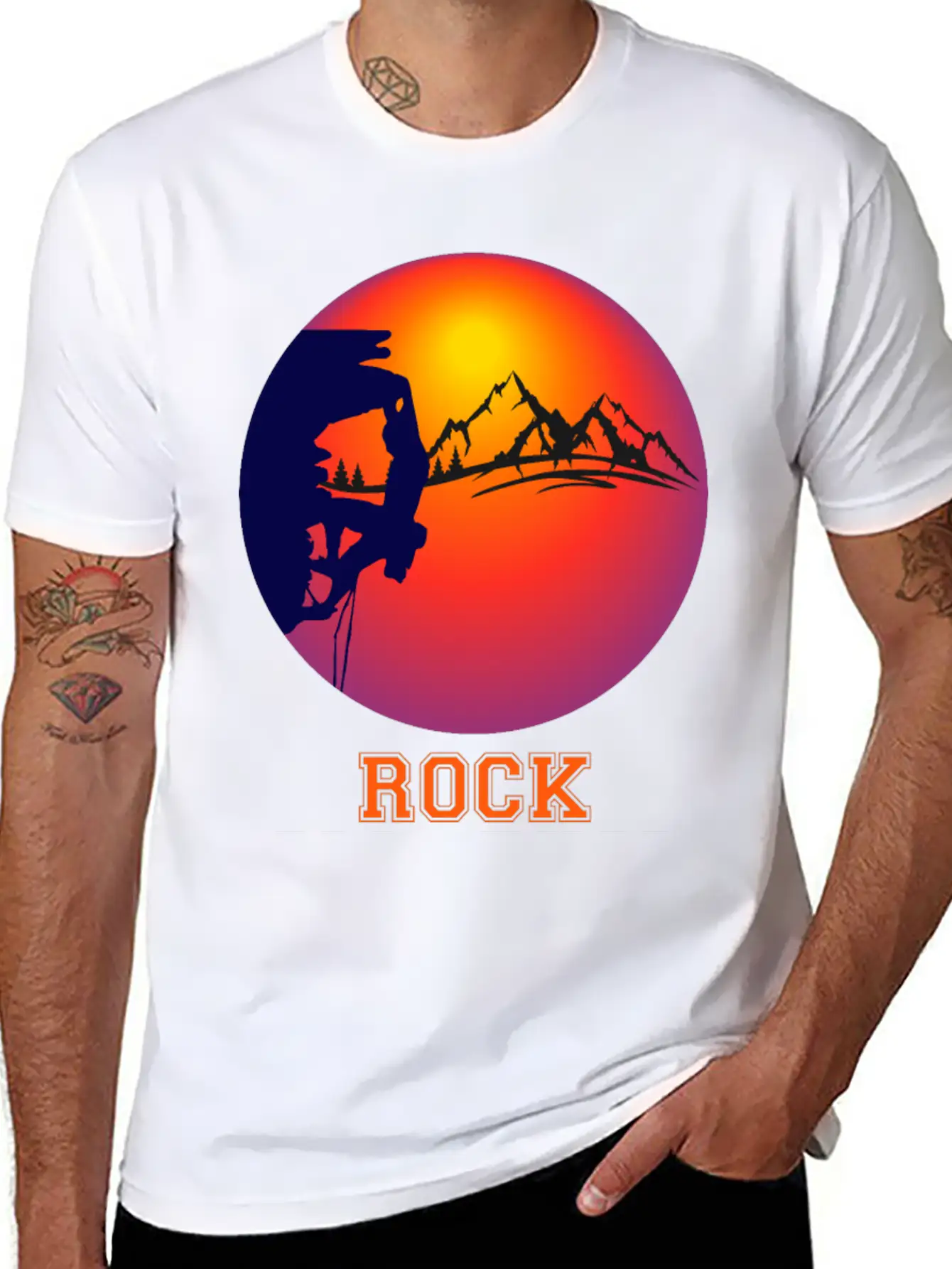 Rock Climbing, Rock Climb Basic Graphic T-Shirt – Daily Comfort In Soft Cotton