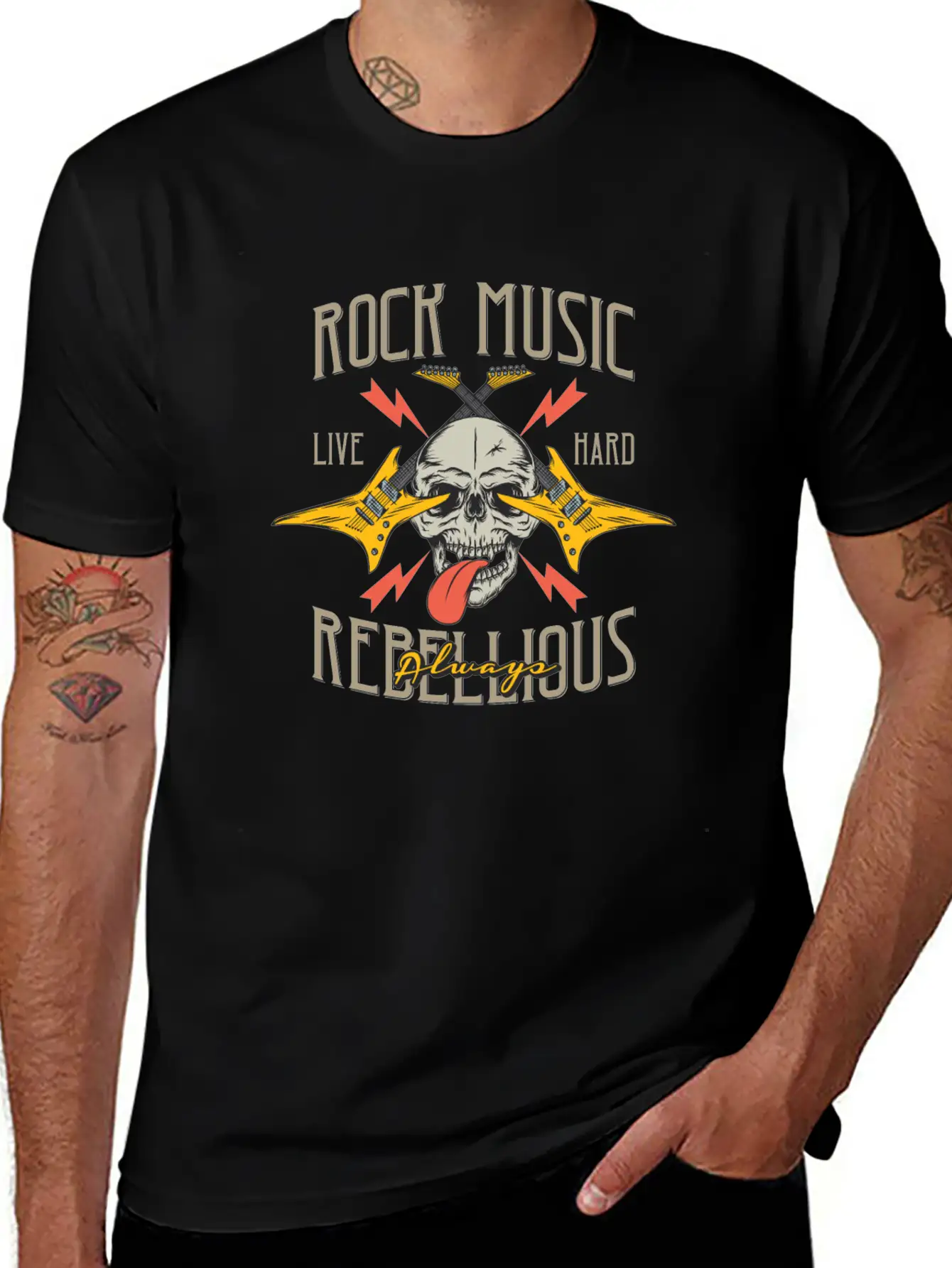 Rock Music Comfortable Minimalist Graphic Tee – Summer Style Essential