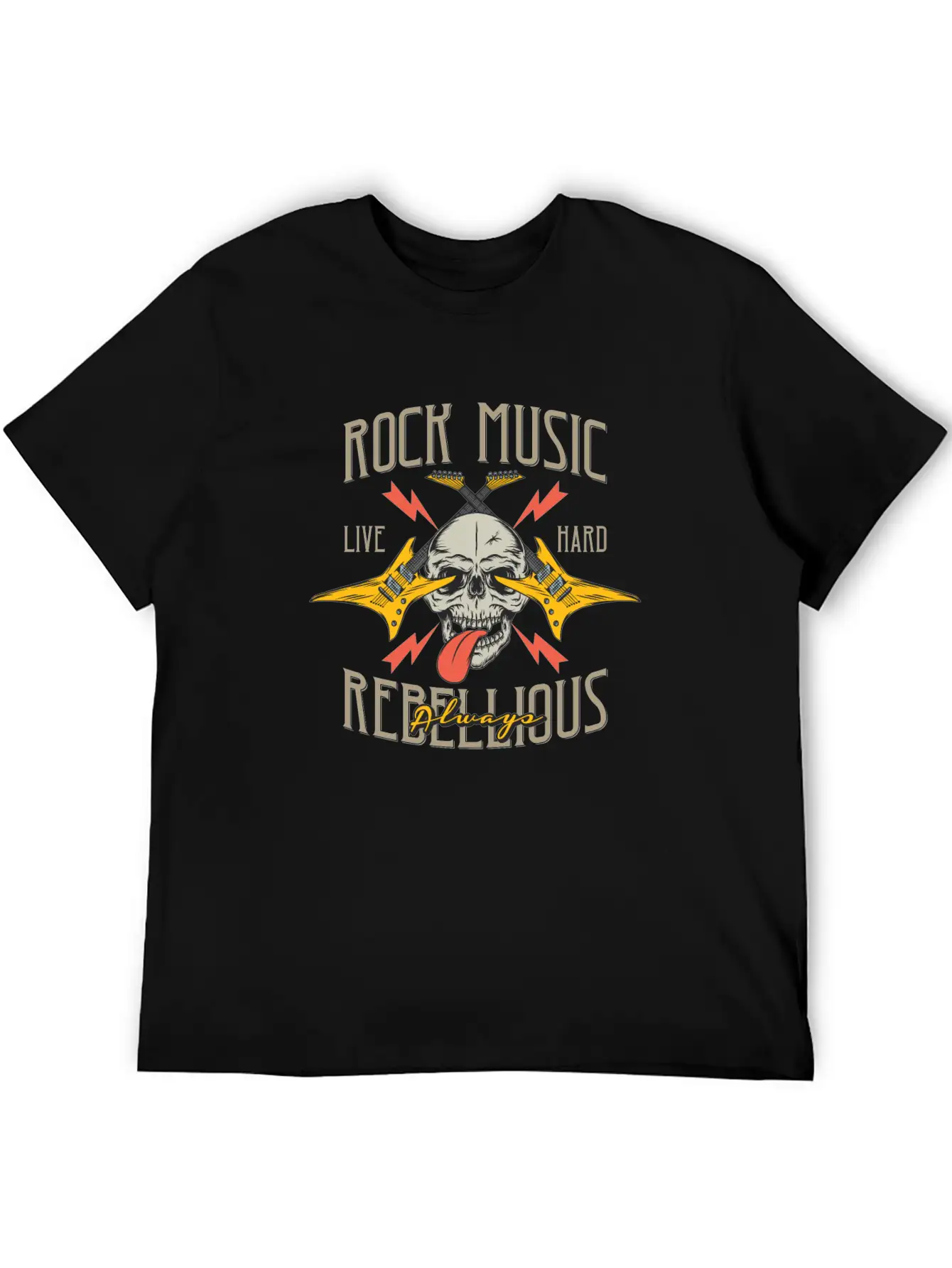 Rock Music Comfortable Minimalist Graphic Tee – Summer Style Essential