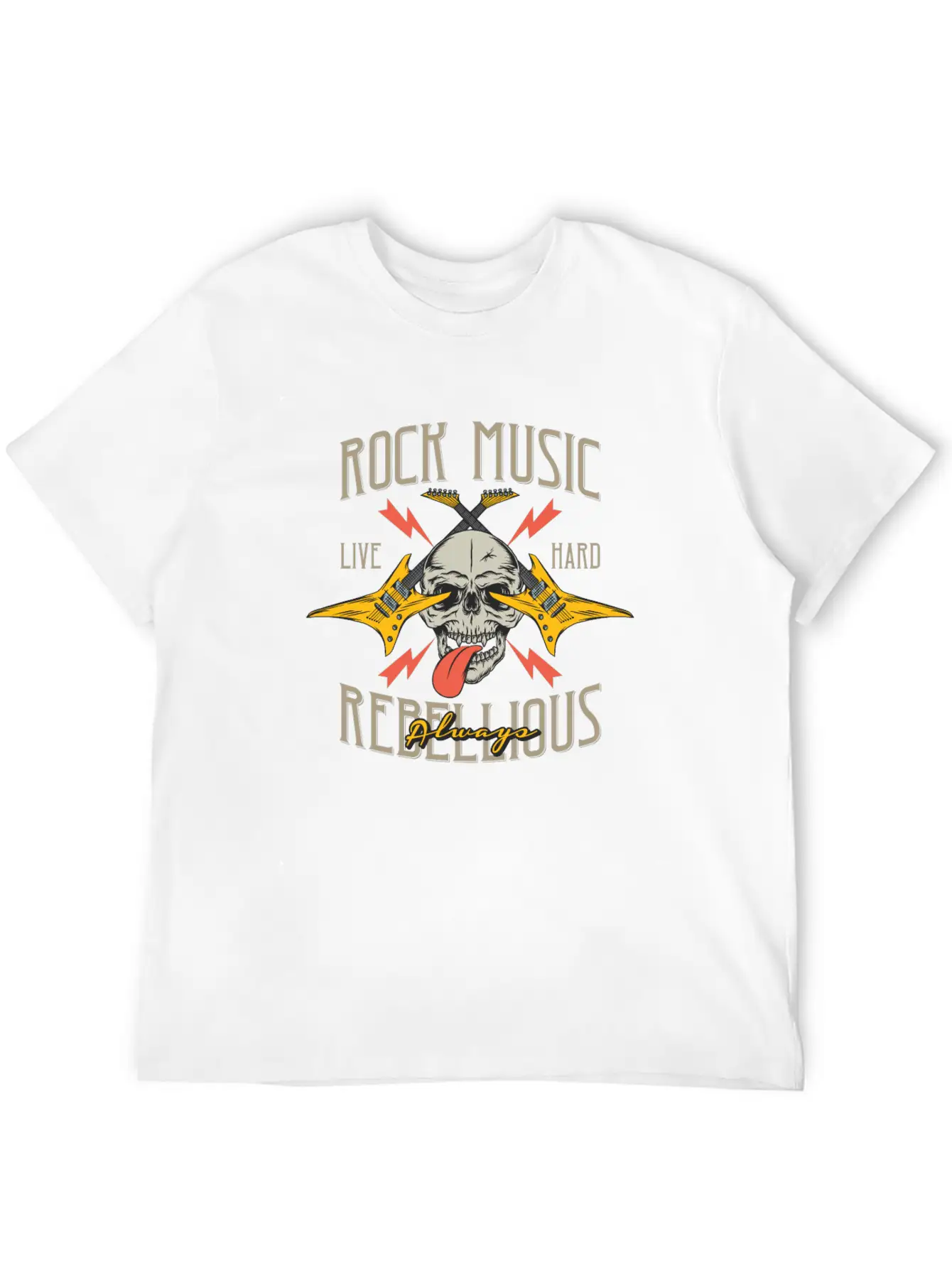 Rock Music Comfortable Minimalist Graphic Tee – Summer Style Essential