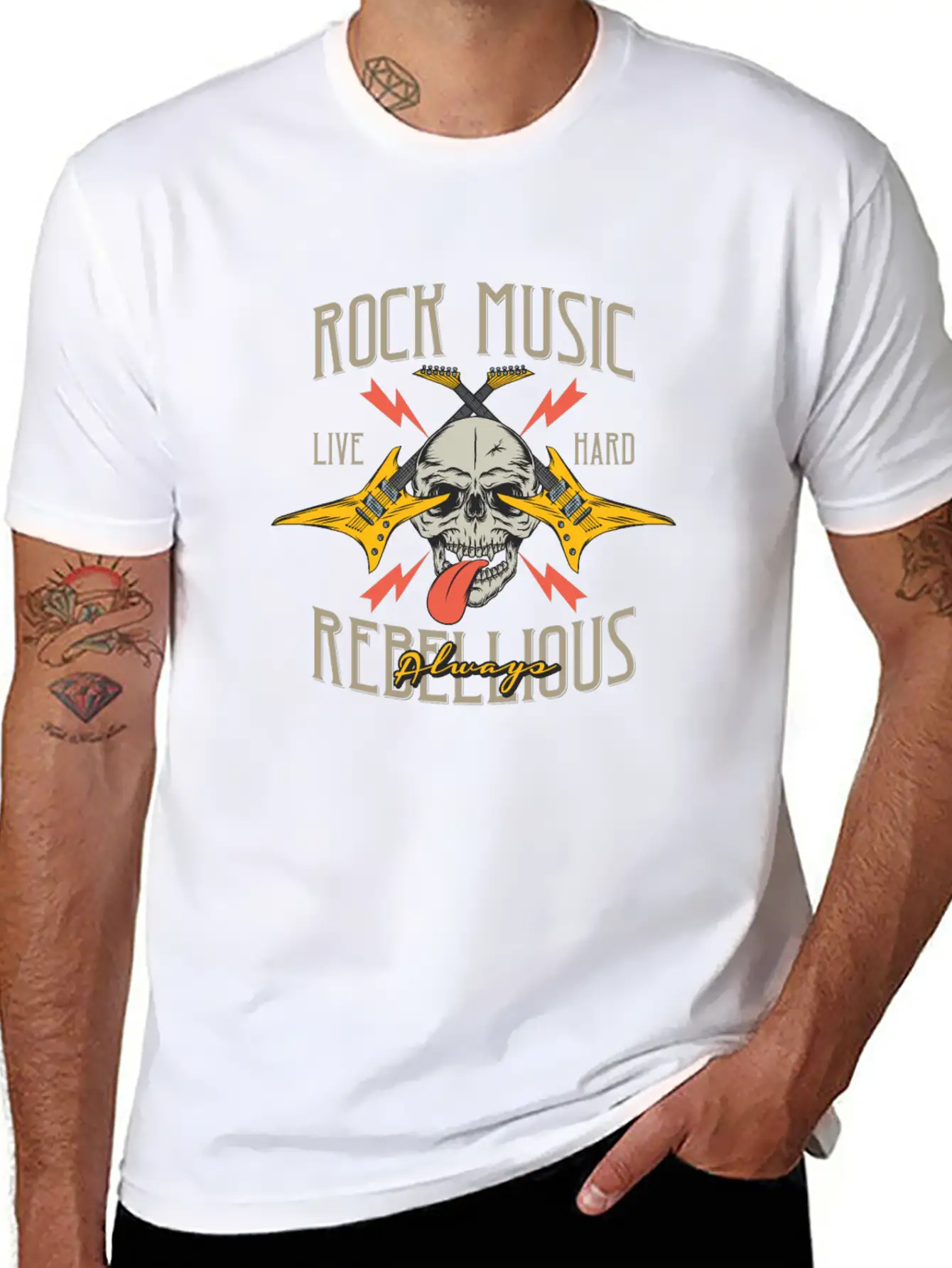Rock Music Comfortable Minimalist Graphic Tee – Summer Style Essential