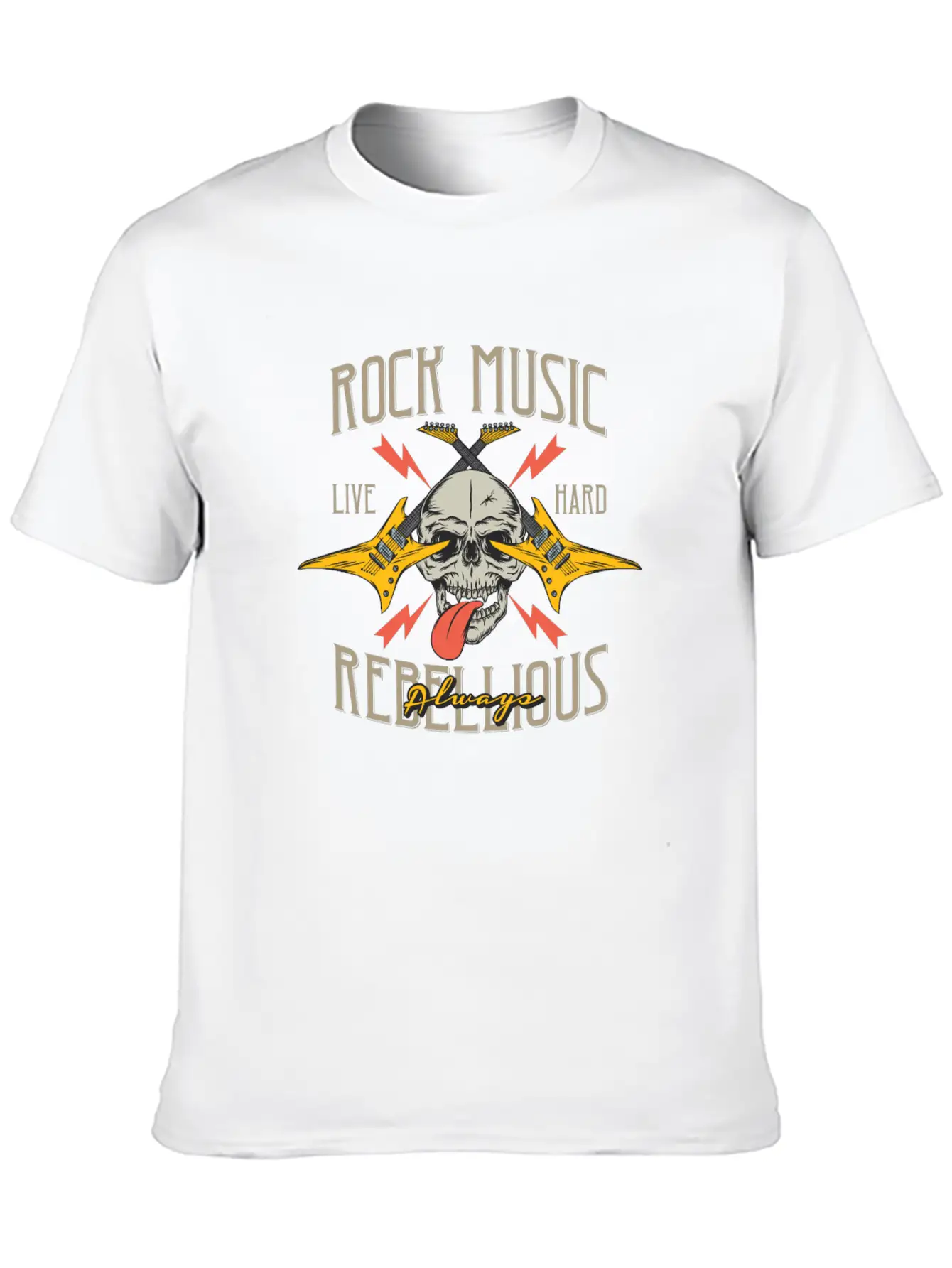 Rock Music Comfortable Minimalist Graphic Tee – Summer Style Essential