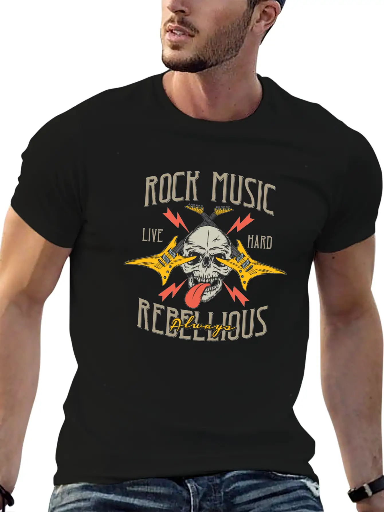 Rock Music Comfortable Minimalist Graphic Tee – Summer Style Essential