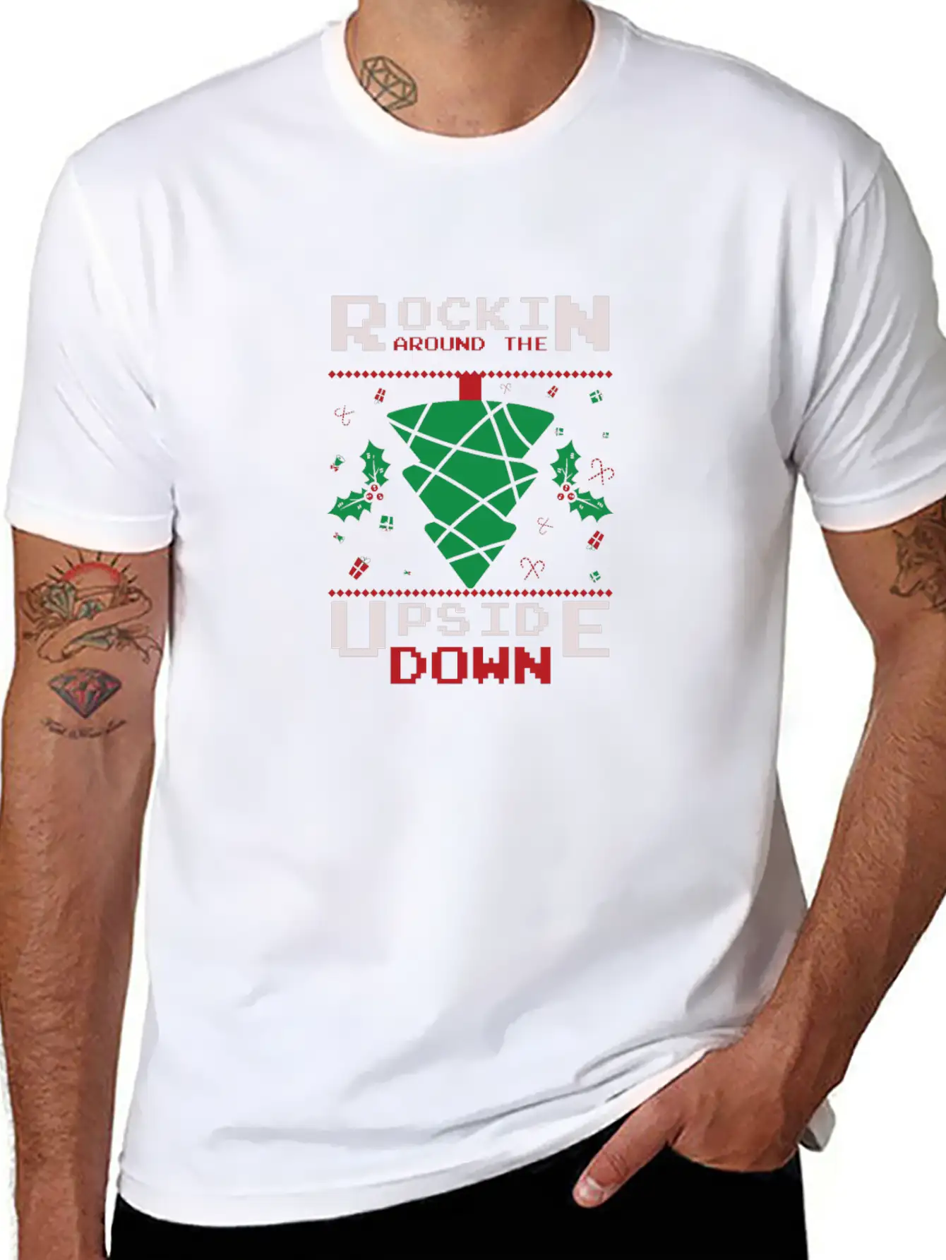 Rockin Around The Upside Down Timeless Short Sleeve Tee – Comfy And Minimalist Design