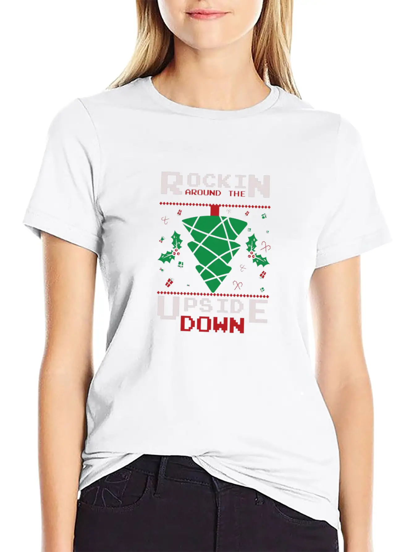 Rockin Around The Upside Down Timeless Short Sleeve Tee – Comfy And Minimalist Design
