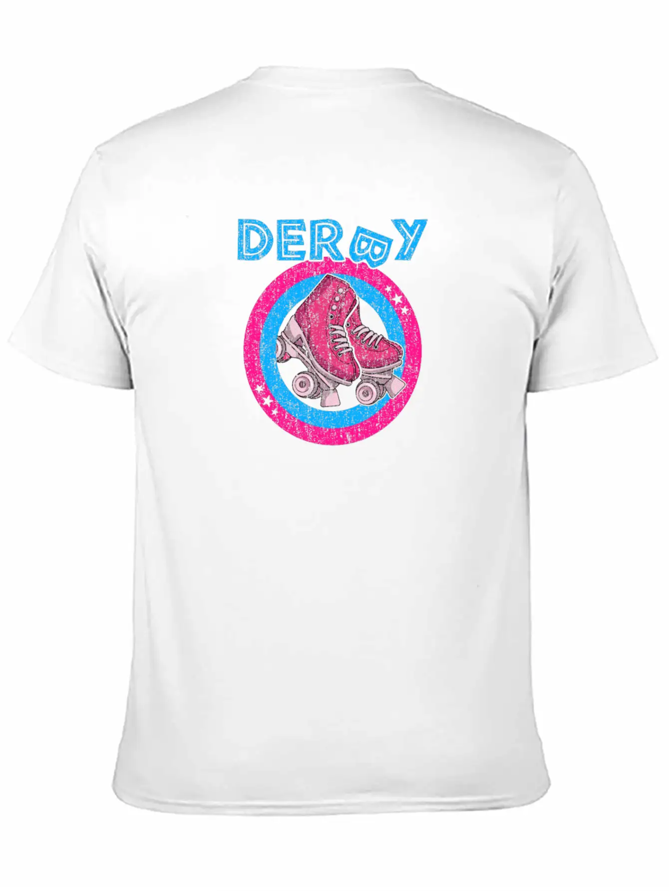 Roller Derby Girl 80s Skate Disco - Hot Pink & Unisex Short Sleeve Soft Cotton T-Shirt – Casual Everyday Wear