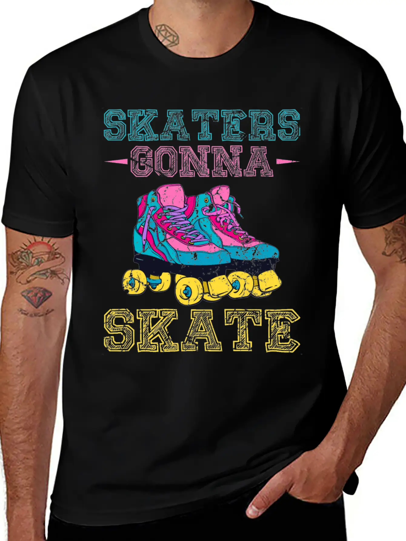 Roller Skater Retro Roller Skater Comfortable Minimalist Graphic Tee – Summer Style Essential