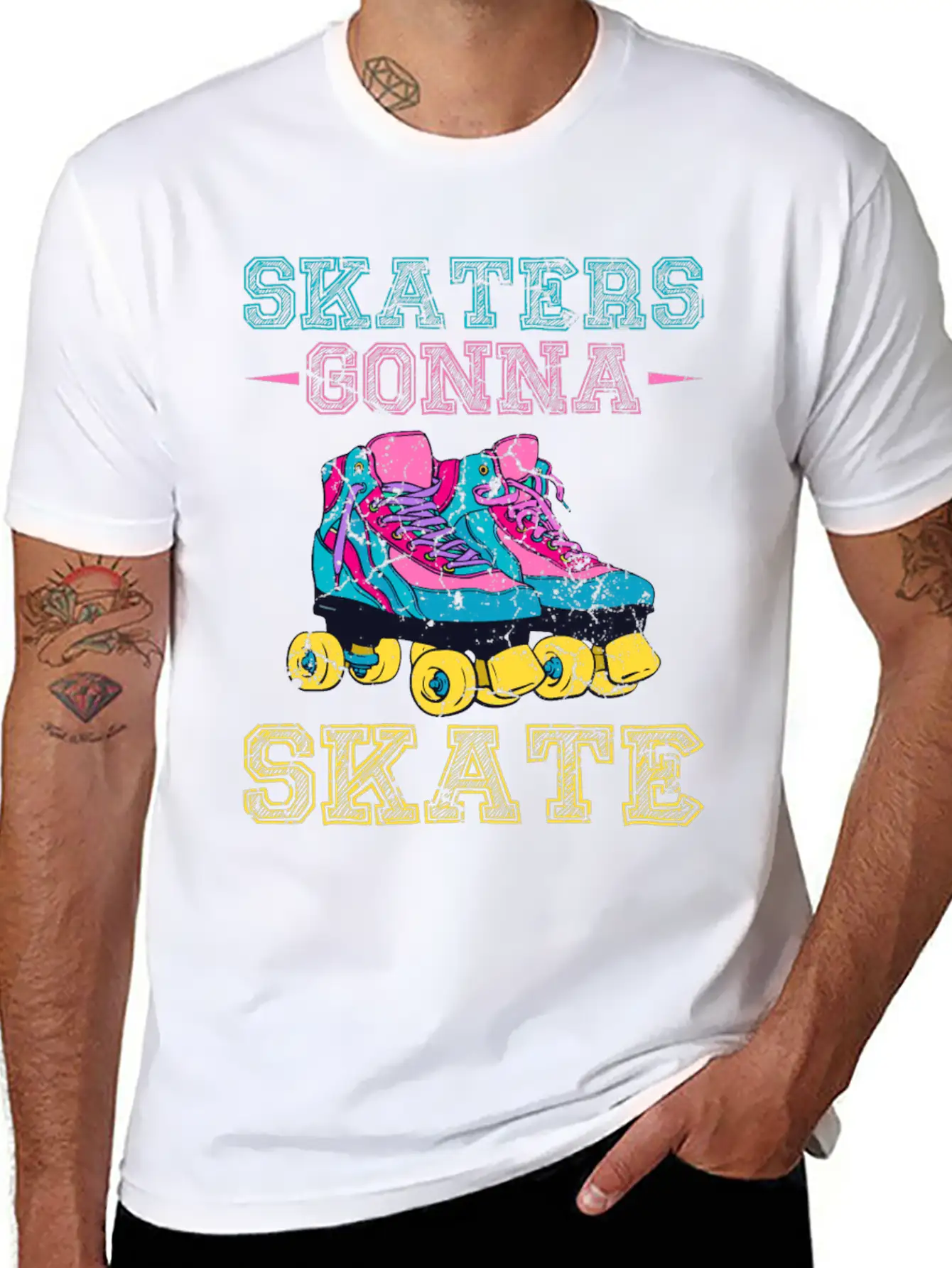 Roller Skater Retro Roller Skater Comfortable Minimalist Graphic Tee – Summer Style Essential
