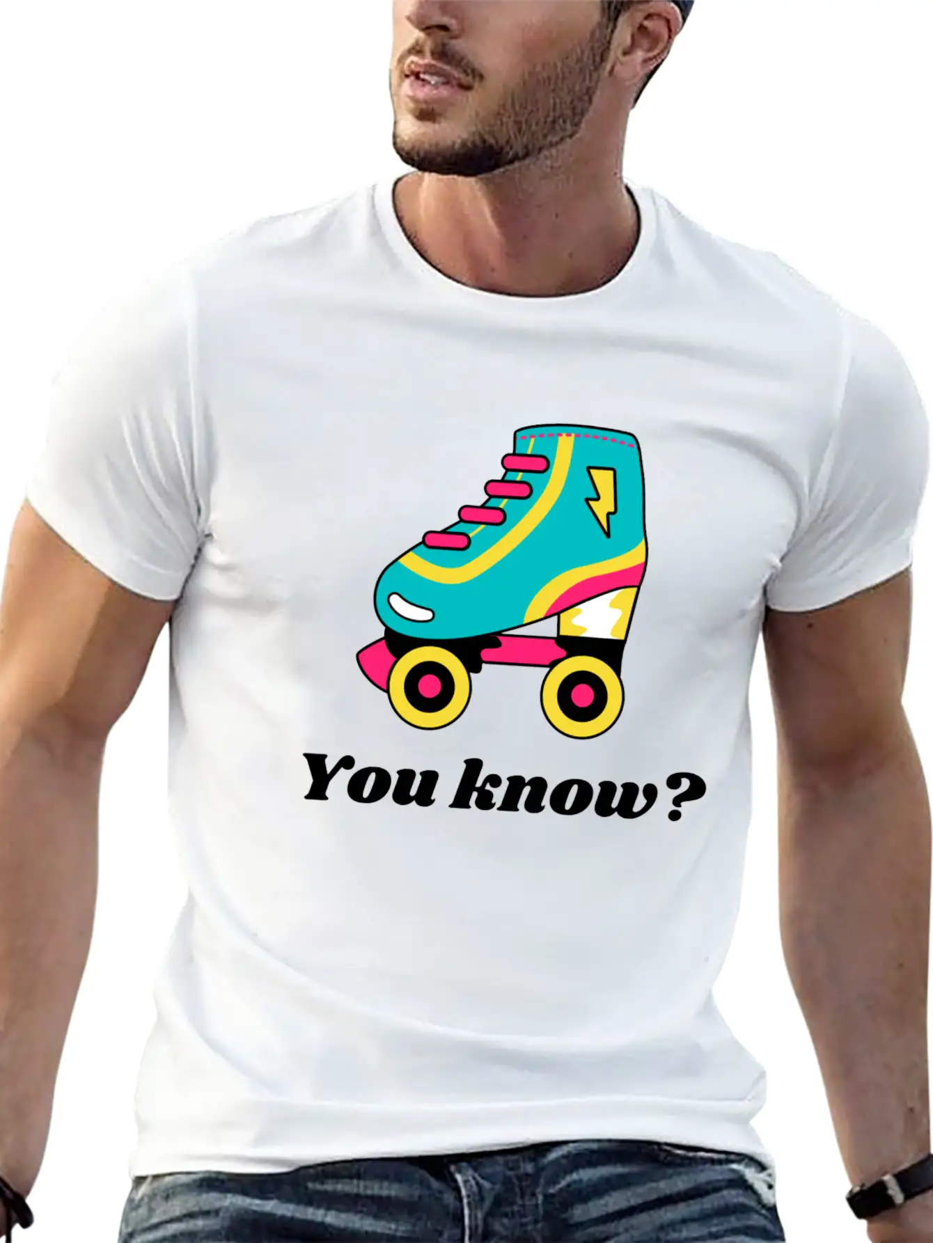 Roller Skates - 90s Style Timeless Short Sleeve Tee – Comfy And Minimalist Design