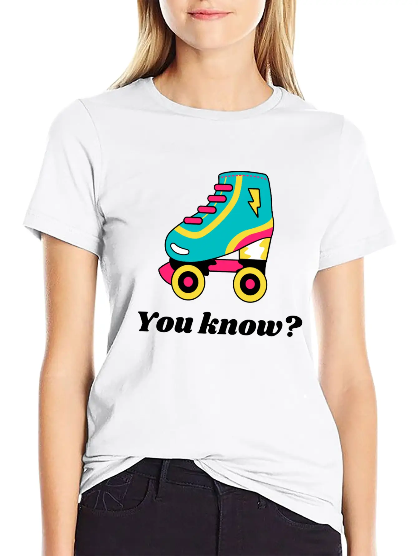 Roller Skates - 90s Style Timeless Short Sleeve Tee – Comfy And Minimalist Design