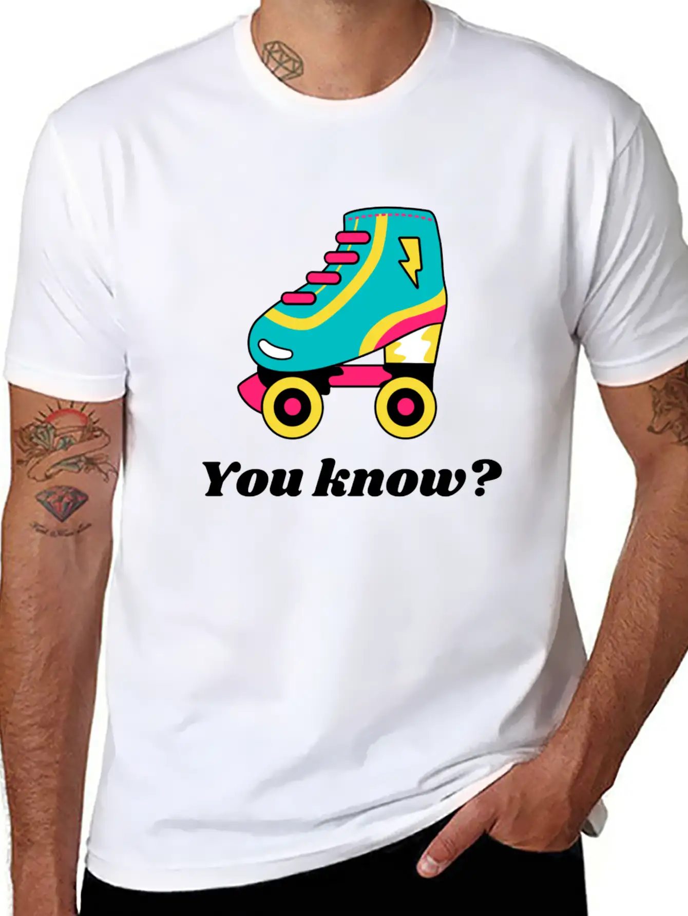 Roller Skates - 90s Style Timeless Short Sleeve Tee – Comfy And Minimalist Design