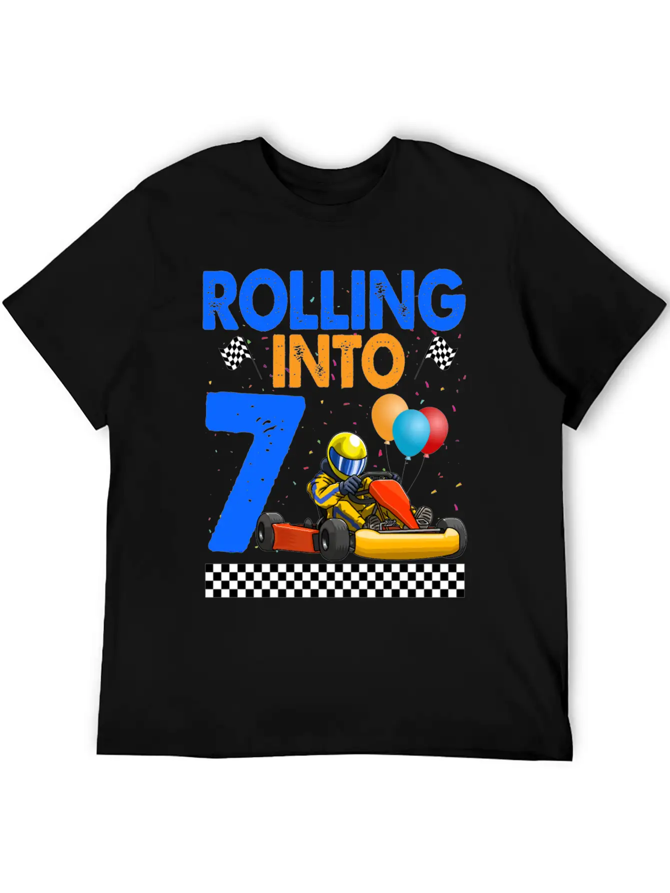 Rolling Into 7 Kart Racer Essential Unisex Summer Tee – Soft Cotton Casual Fit