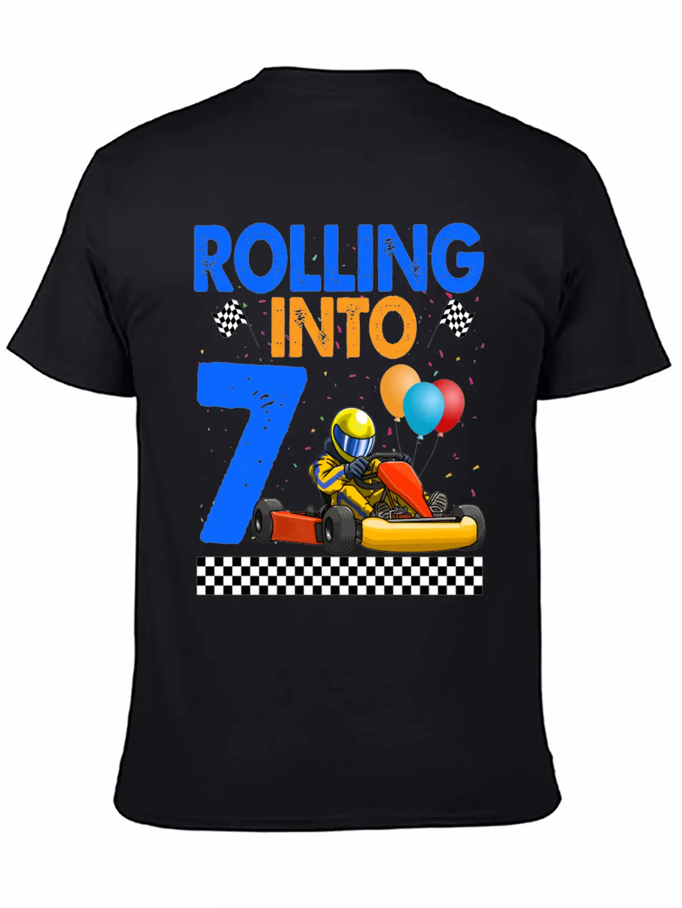 Rolling Into 7 Kart Racer Essential Unisex Summer Tee – Soft Cotton Casual Fit