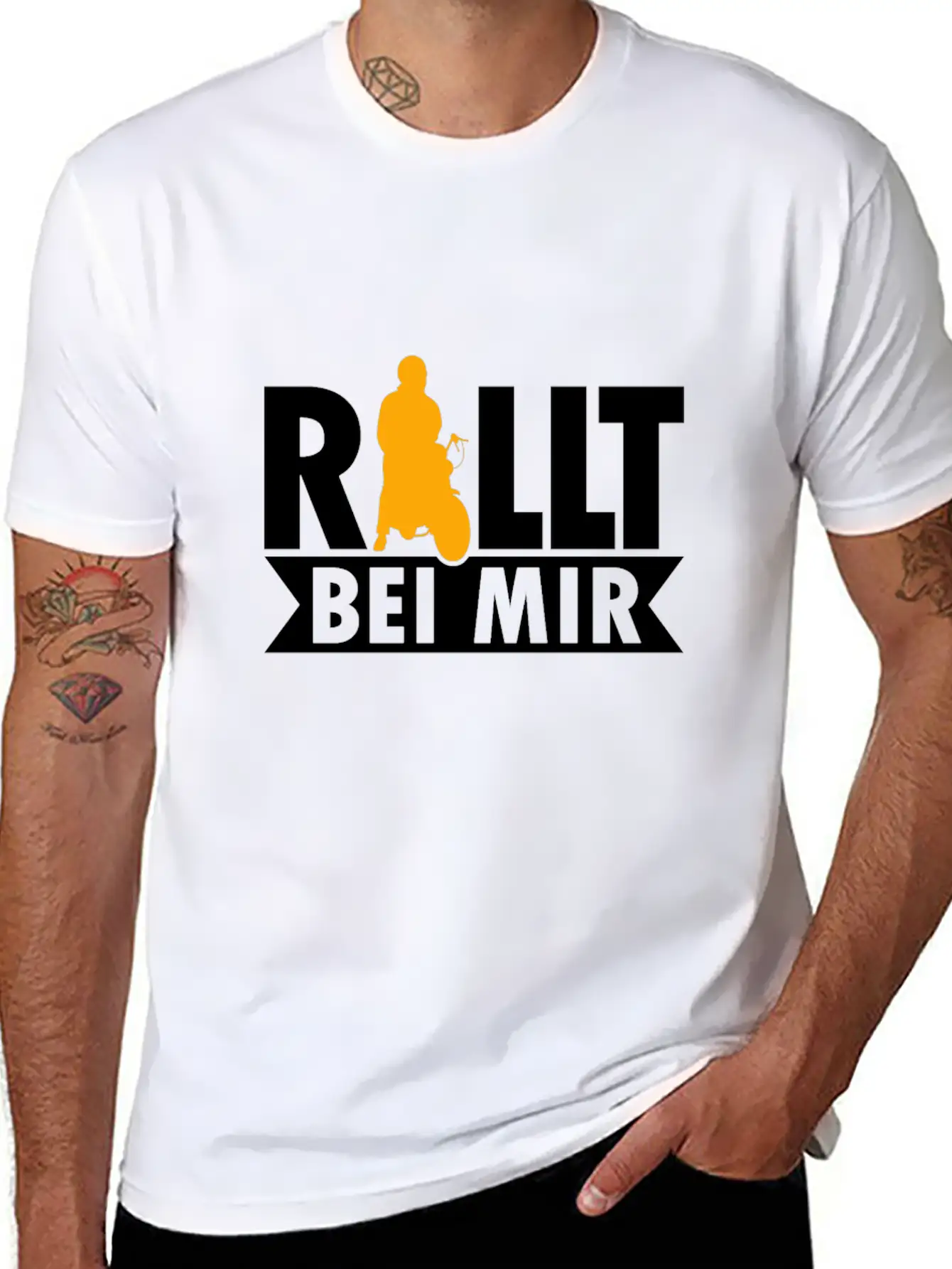 Rolls With Me Retro Moped Motorcycle Moped Driver Stylish Everyday T-Shirt – Unisex Basic Cotton Tee