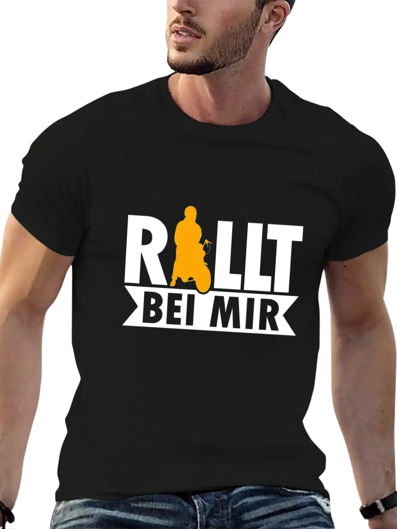 Rolls With Me Retro Moped Motorcycle Moped Driver Stylish Everyday T-Shirt – Unisex Basic Cotton Tee