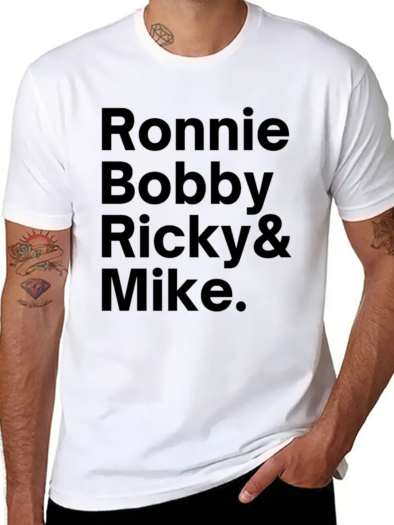Ronnie Bobby Ricky And Mike Unisex Short Sleeve Soft Cotton T-Shirt – Casual Everyday Wear