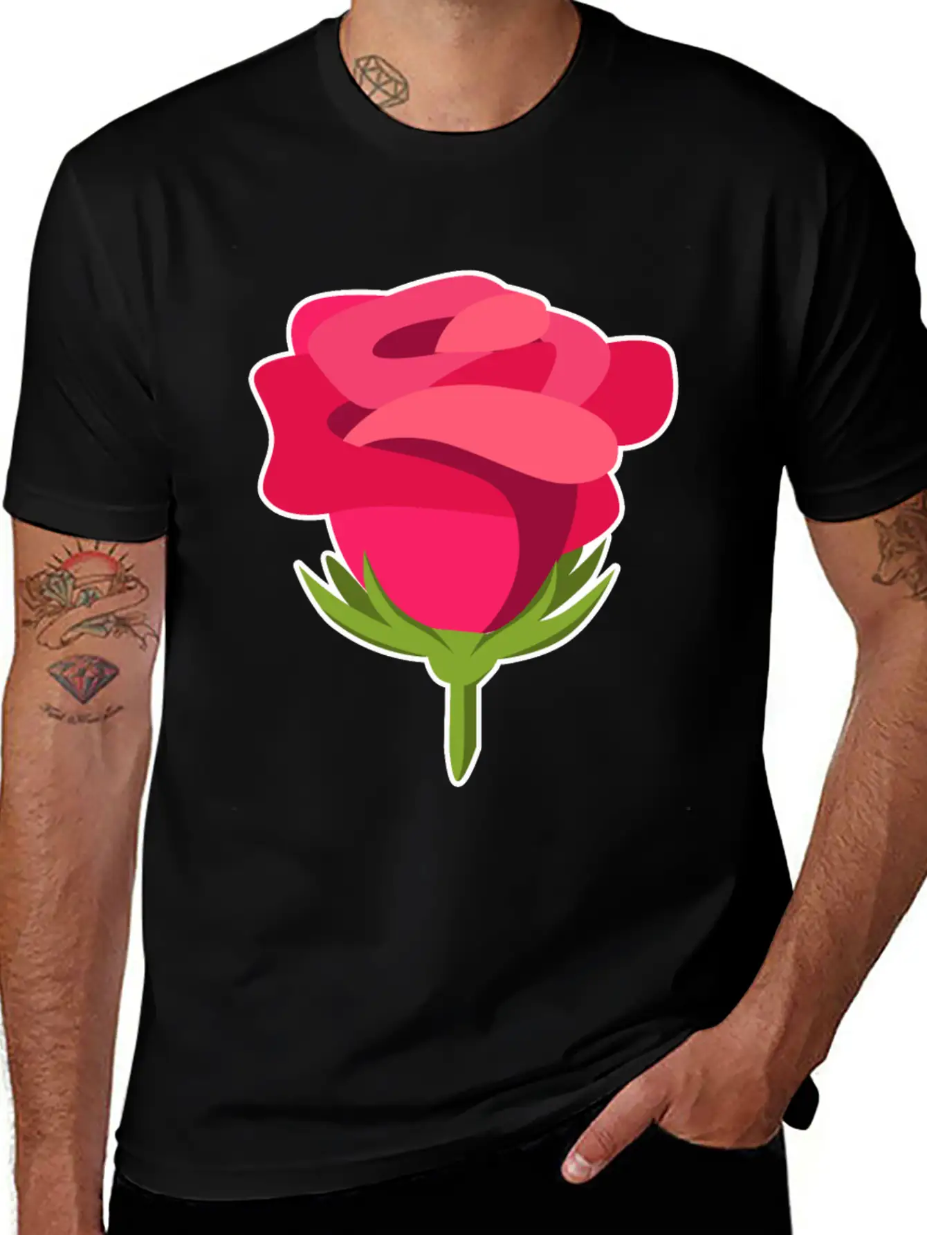 Rose Petals Bud Flower Pretty Gift Idea Unisex Short Sleeve Soft Cotton T-Shirt – Casual Everyday Wear