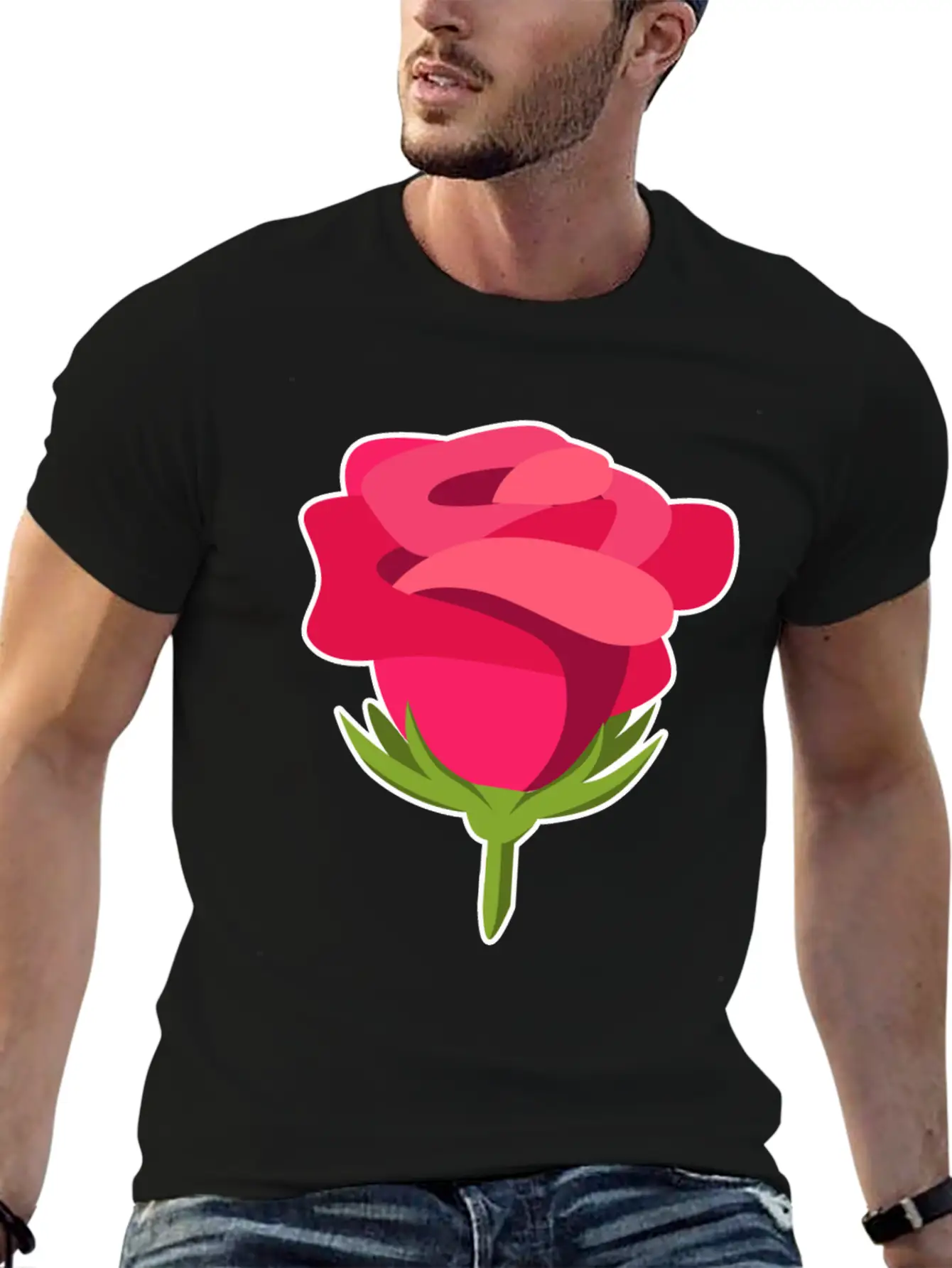 Rose Petals Bud Flower Pretty Gift Idea Unisex Short Sleeve Soft Cotton T-Shirt – Casual Everyday Wear