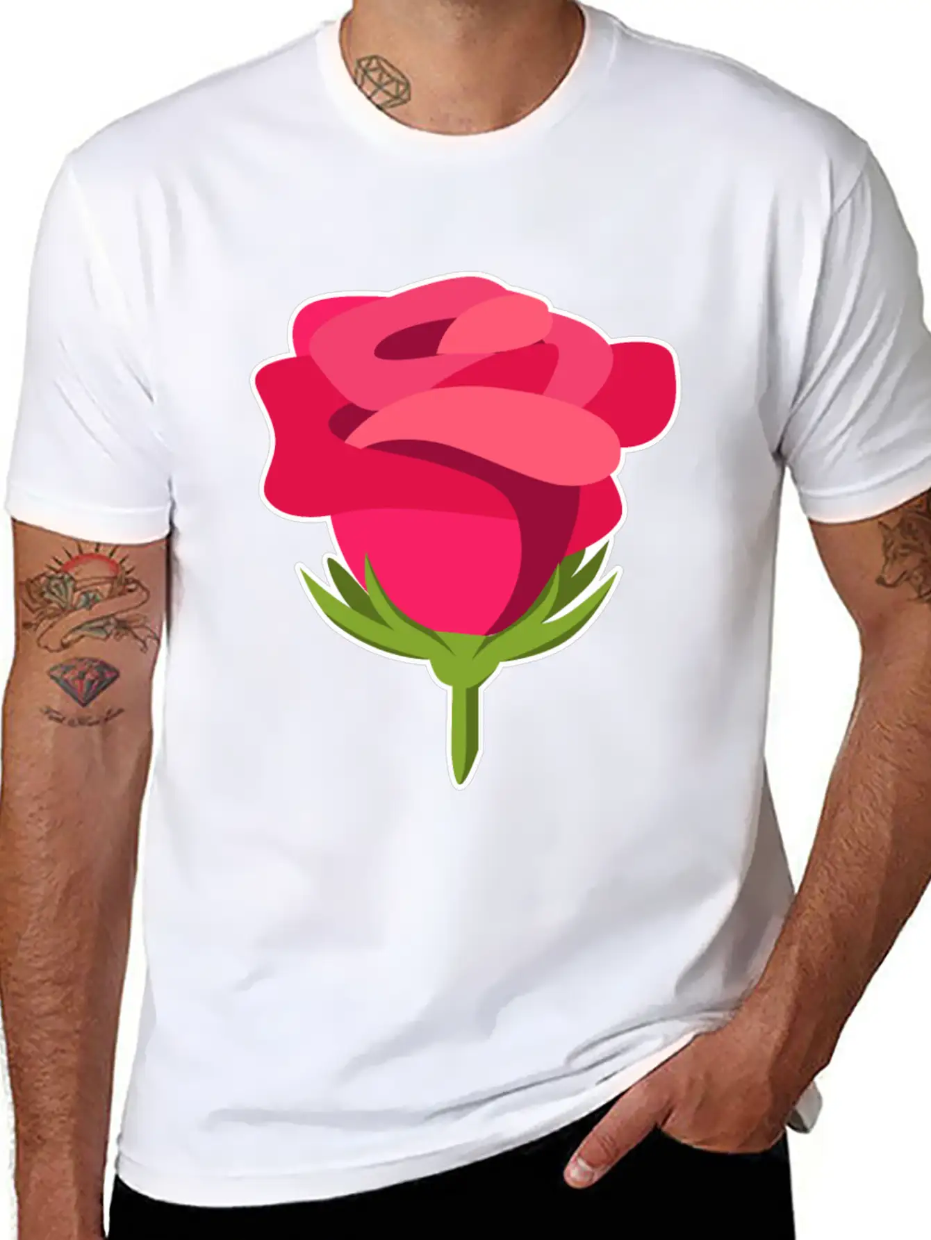 Rose Petals Bud Flower Pretty Gift Idea Unisex Short Sleeve Soft Cotton T-Shirt – Casual Everyday Wear