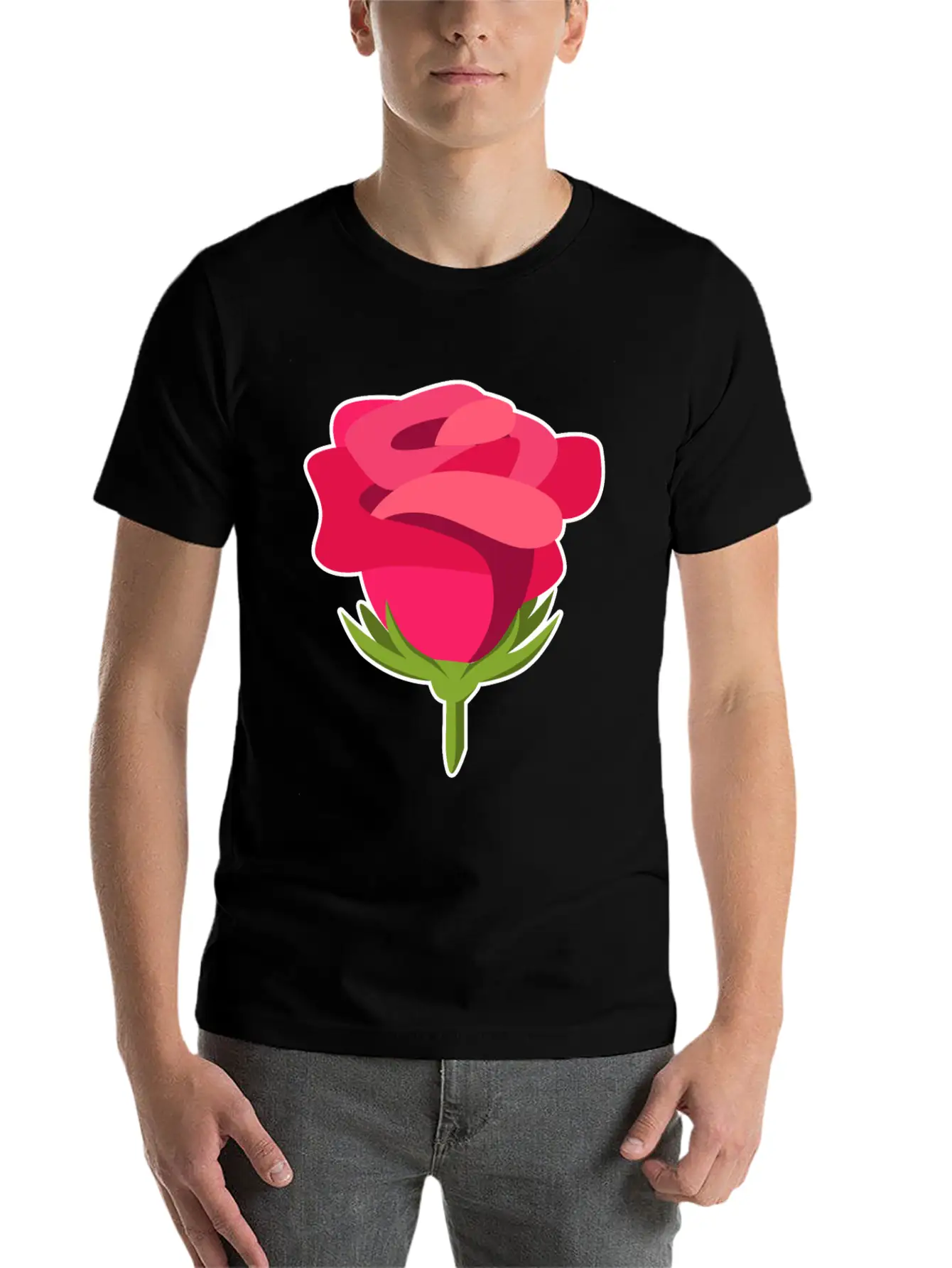Rose Petals Bud Flower Pretty Gift Idea Unisex Short Sleeve Soft Cotton T-Shirt – Casual Everyday Wear