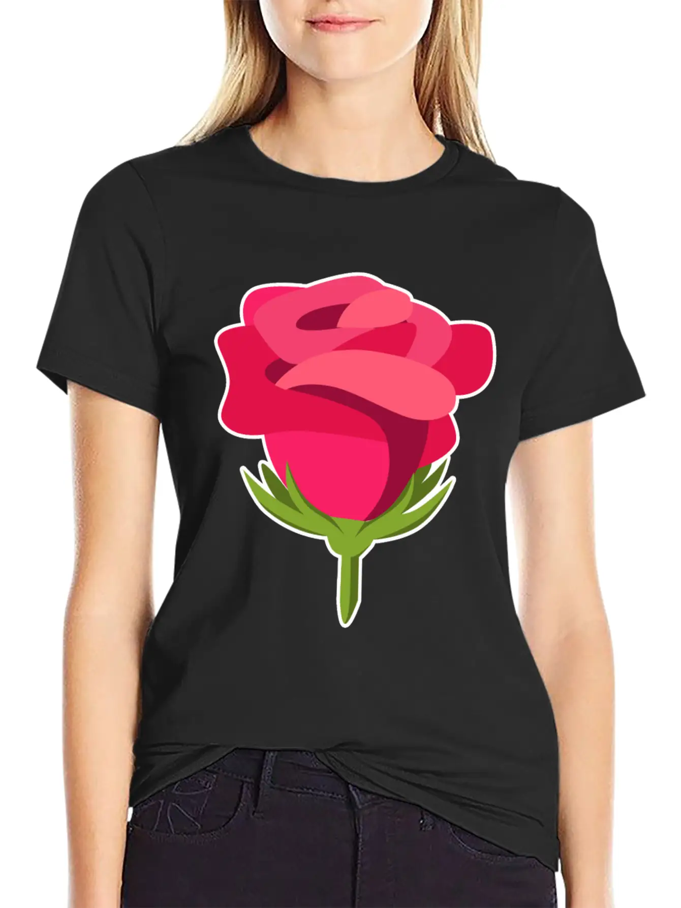 Rose Petals Bud Flower Pretty Gift Idea Unisex Short Sleeve Soft Cotton T-Shirt – Casual Everyday Wear