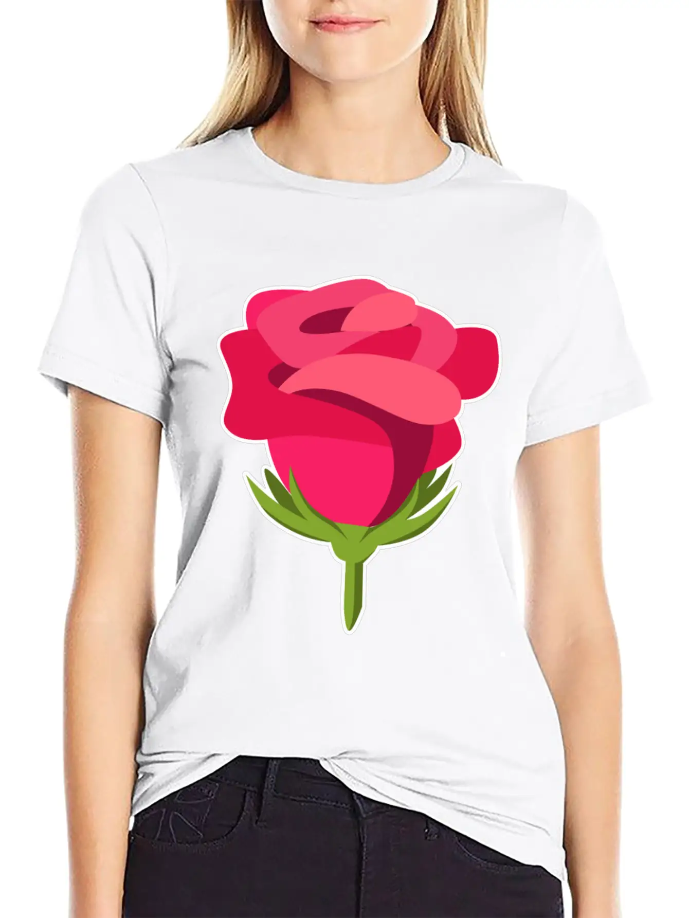 Rose Petals Bud Flower Pretty Gift Idea Unisex Short Sleeve Soft Cotton T-Shirt – Casual Everyday Wear