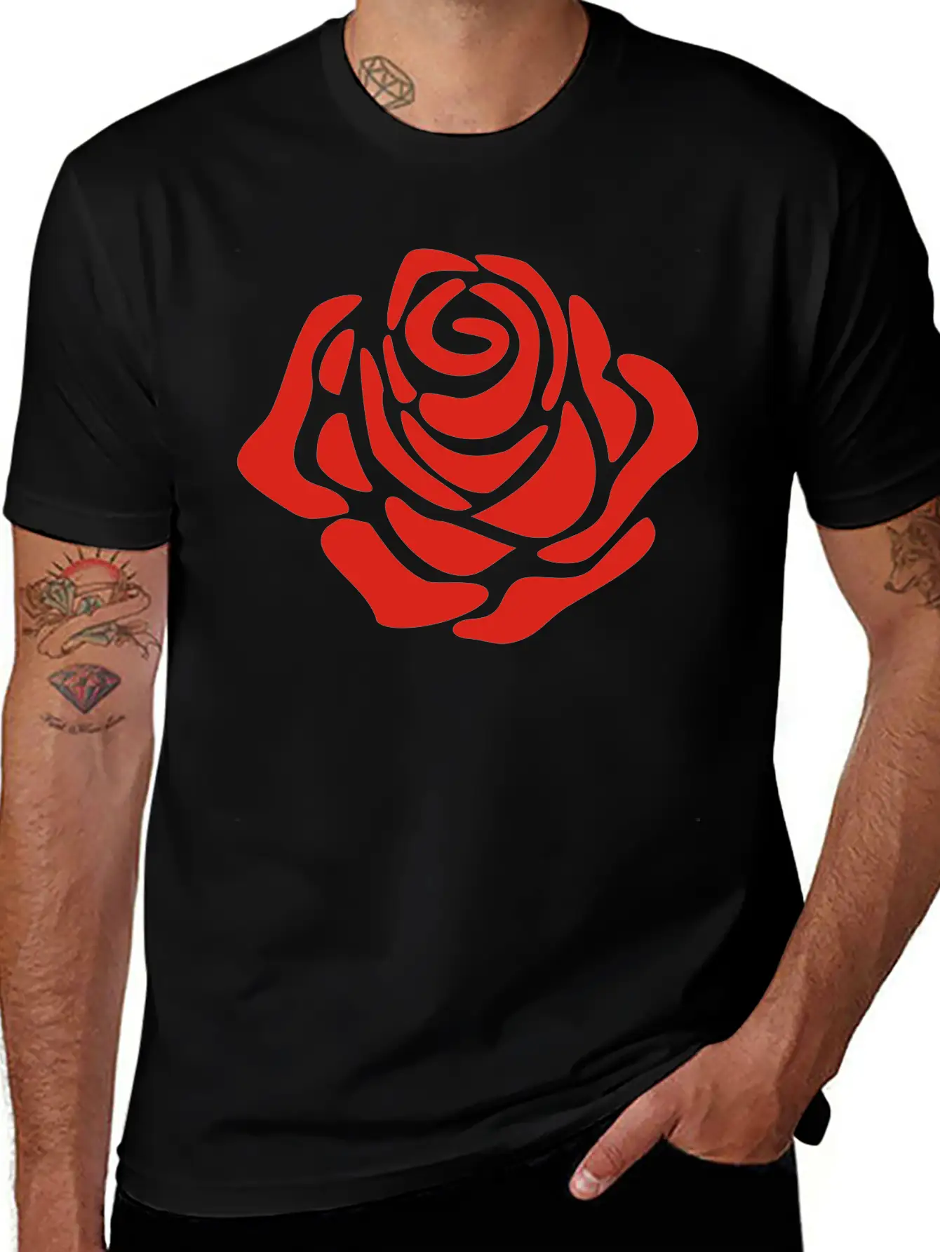 Rose Unisex Short Sleeve Soft Cotton T-Shirt – Casual Everyday Wear