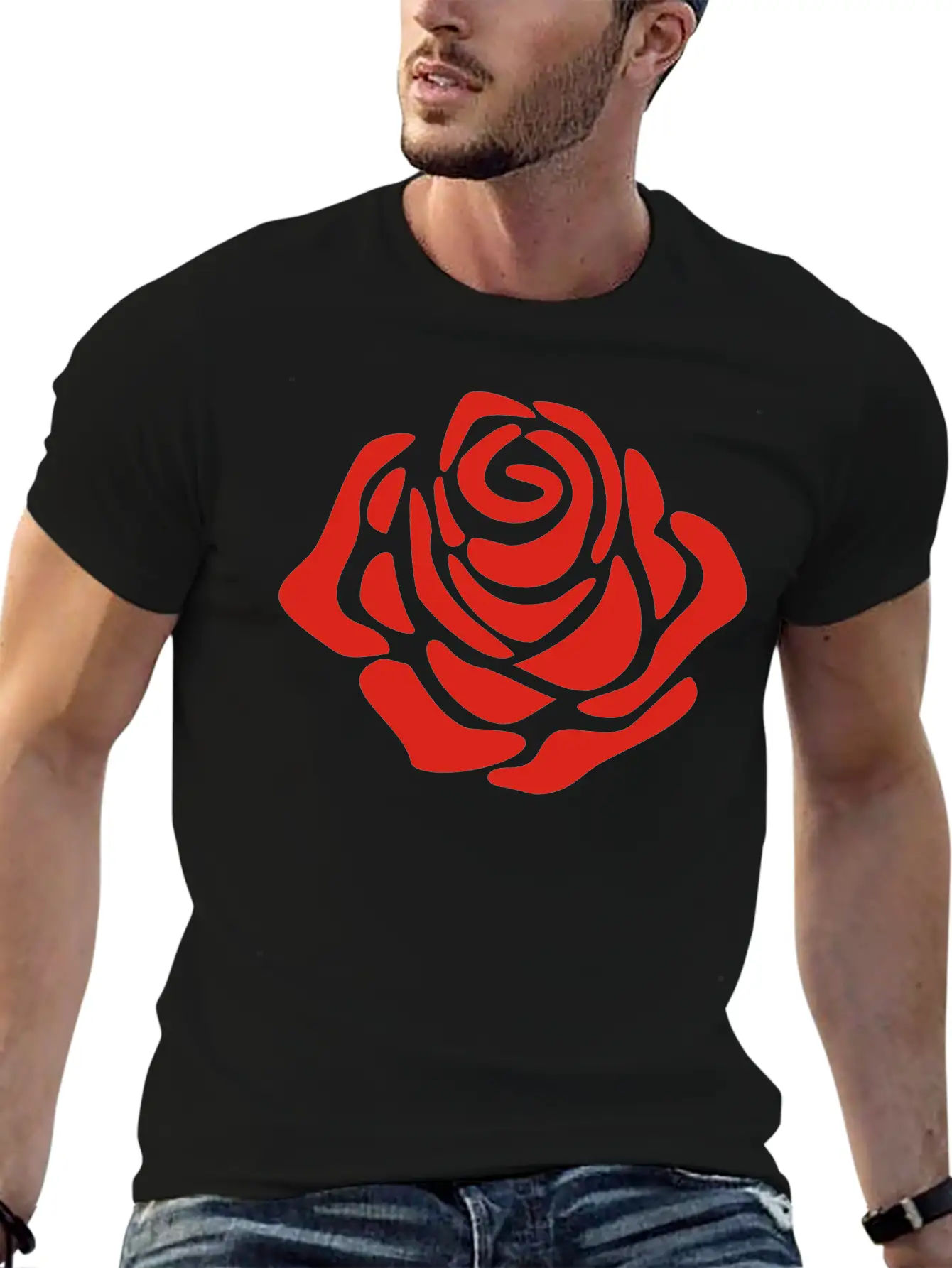 Rose Unisex Short Sleeve Soft Cotton T-Shirt – Casual Everyday Wear