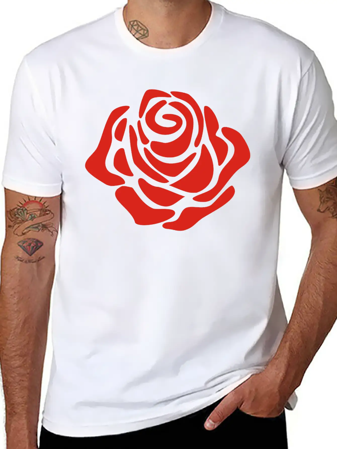 Rose Unisex Short Sleeve Soft Cotton T-Shirt – Casual Everyday Wear
