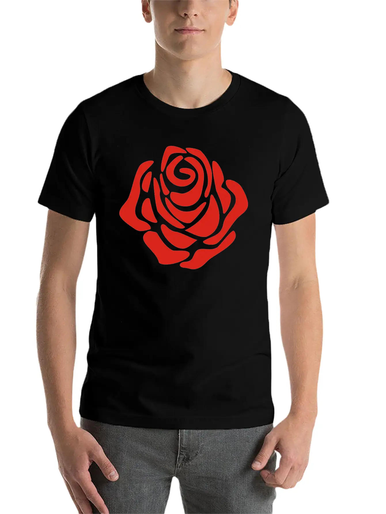 Rose Unisex Short Sleeve Soft Cotton T-Shirt – Casual Everyday Wear