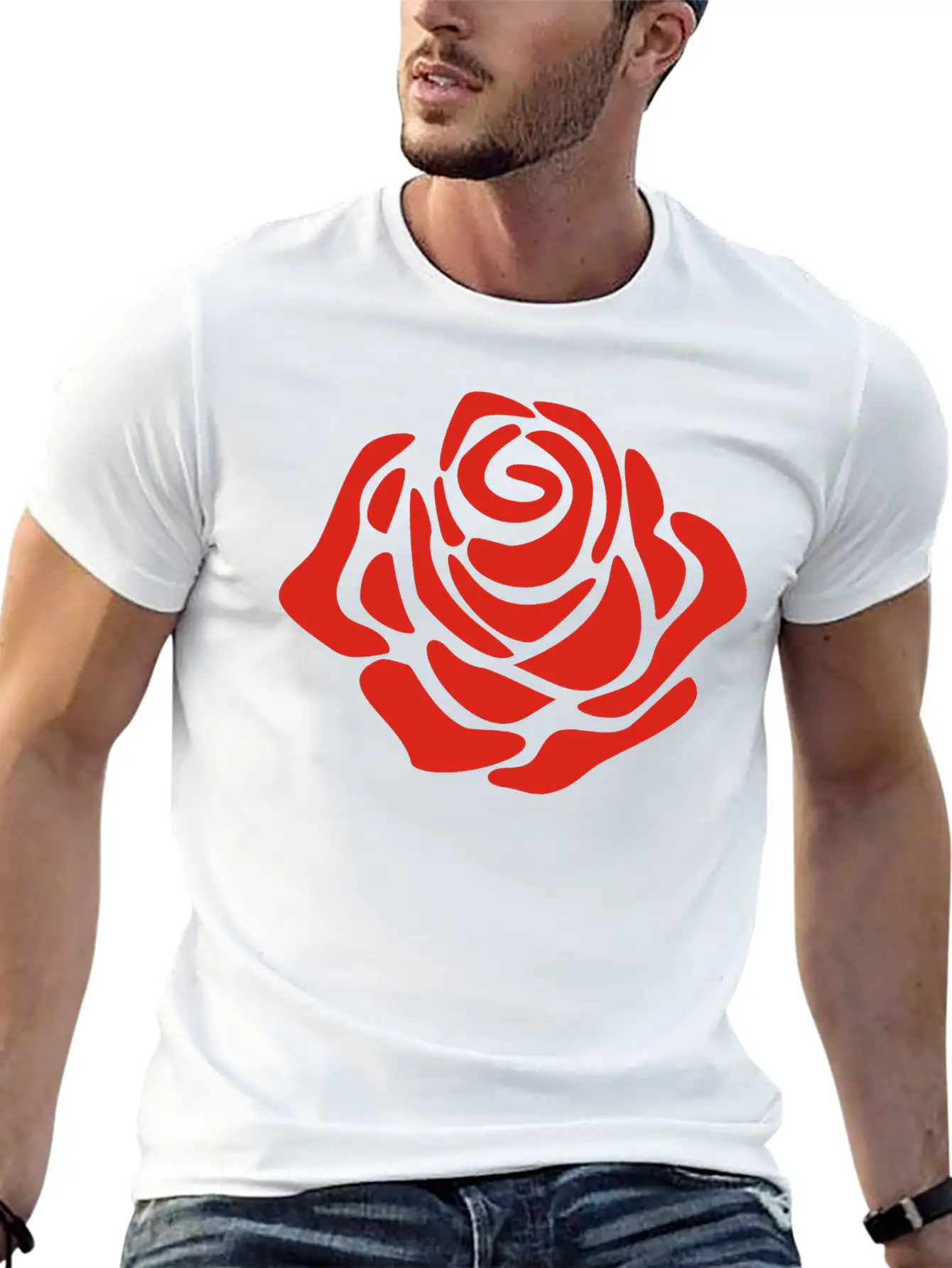 Rose Unisex Short Sleeve Soft Cotton T-Shirt – Casual Everyday Wear