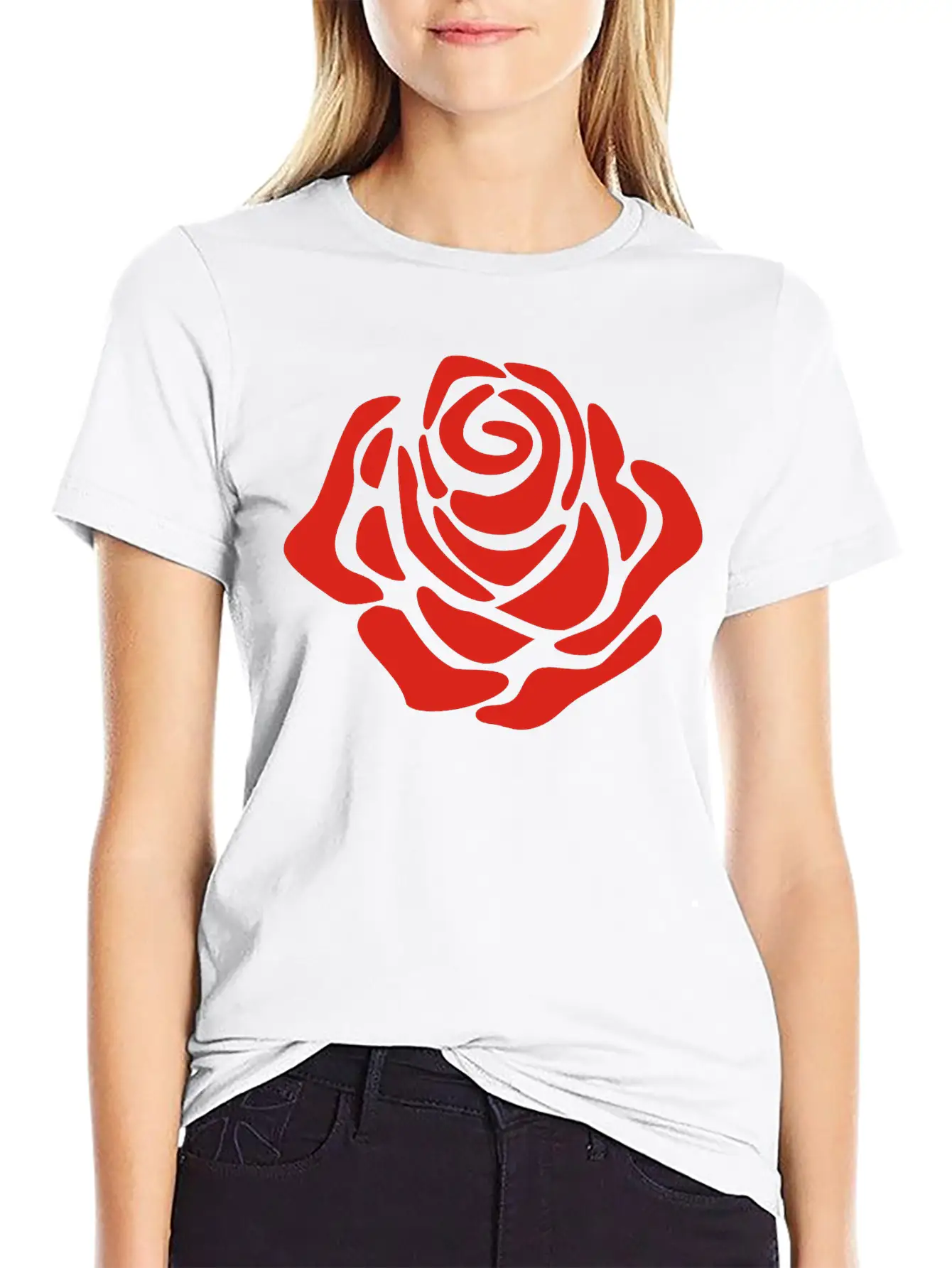 Rose Unisex Short Sleeve Soft Cotton T-Shirt – Casual Everyday Wear