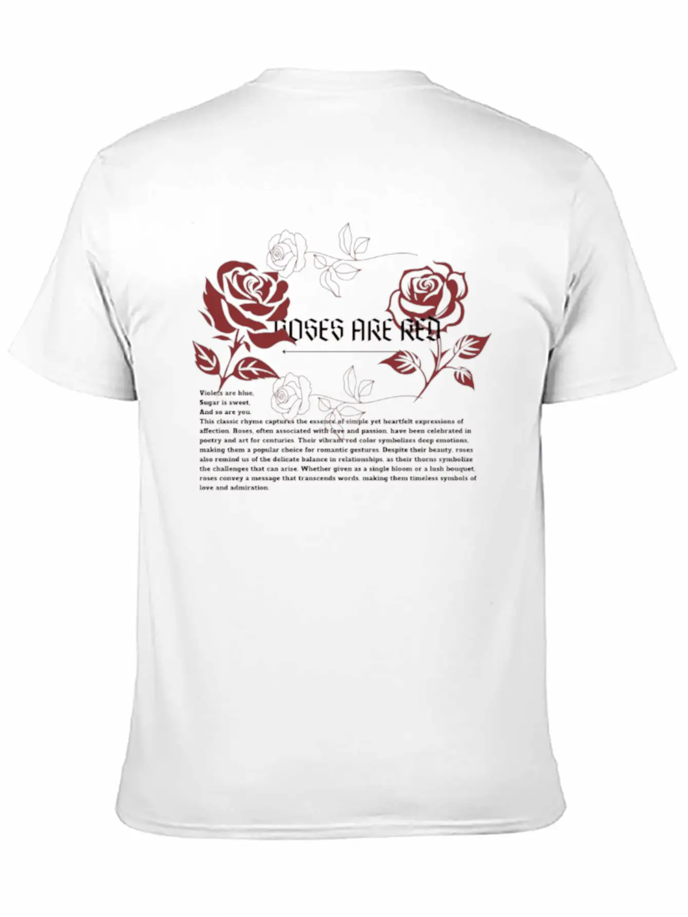 ROSES ARE RED. Rose Art. Aesthetics Comfortable Minimalist Graphic Tee – Summer Style Essential