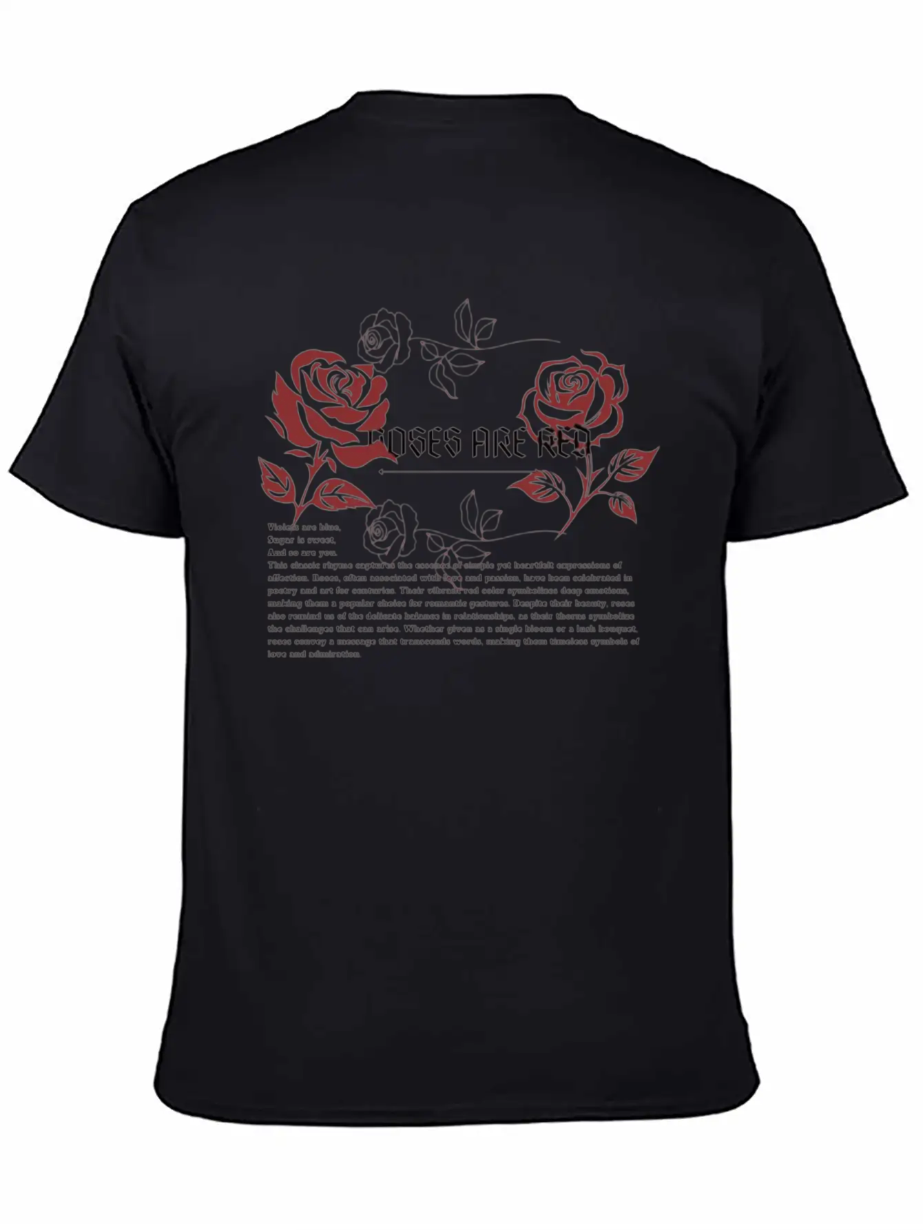 ROSES ARE RED. Rose Art. Aesthetics Comfortable Minimalist Graphic Tee – Summer Style Essential